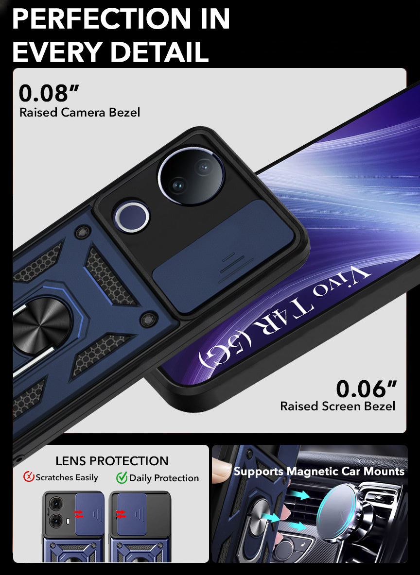 For Vivo T4R Back Cover Case (Hybrid Dual Armor Polycarbonate)