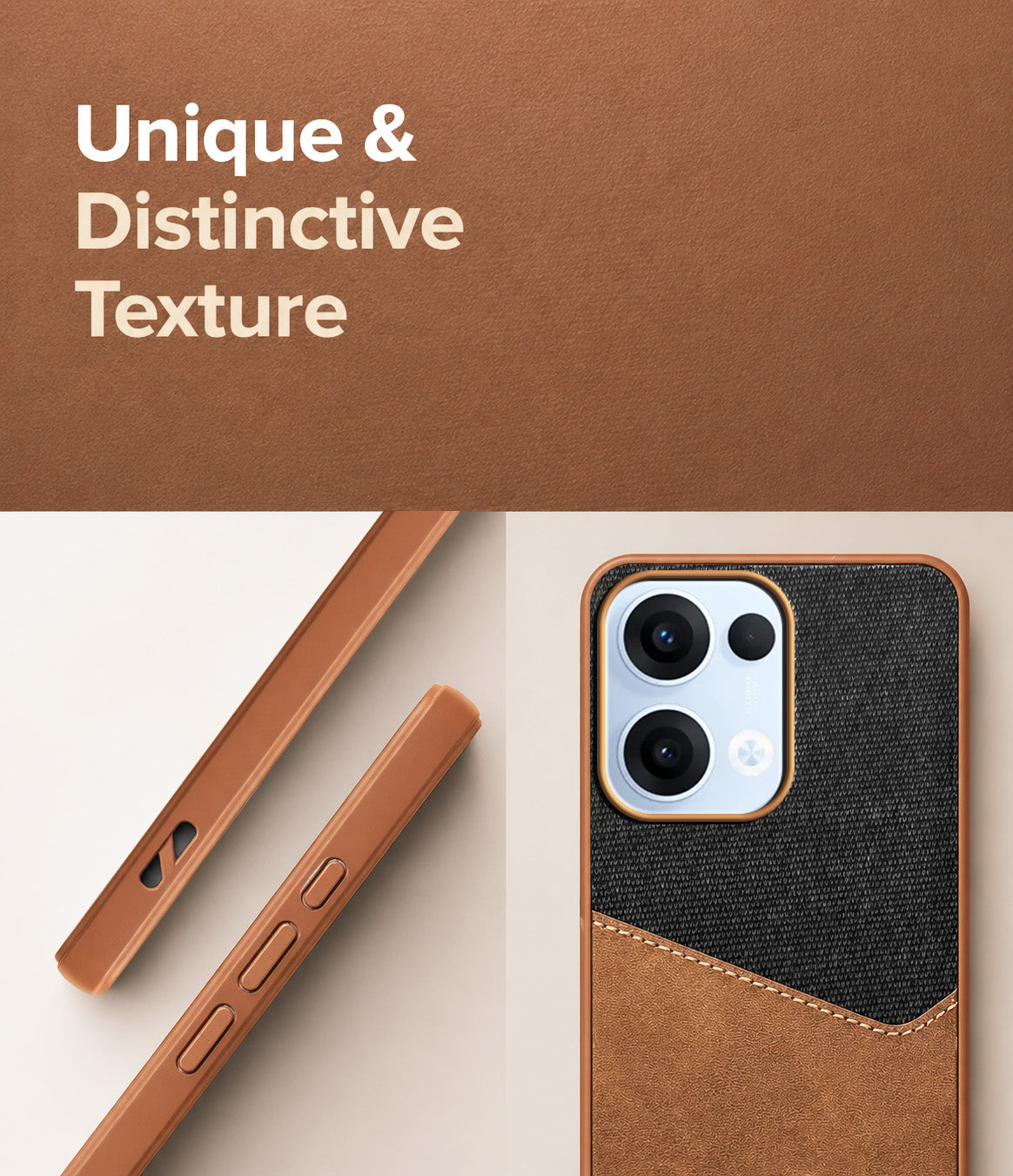 For Oppo Reno13 | Oppo Reno 13 Back Cover Case (Dual PU Leather Stitch | Professional Minimalist | Soft and Flexible)