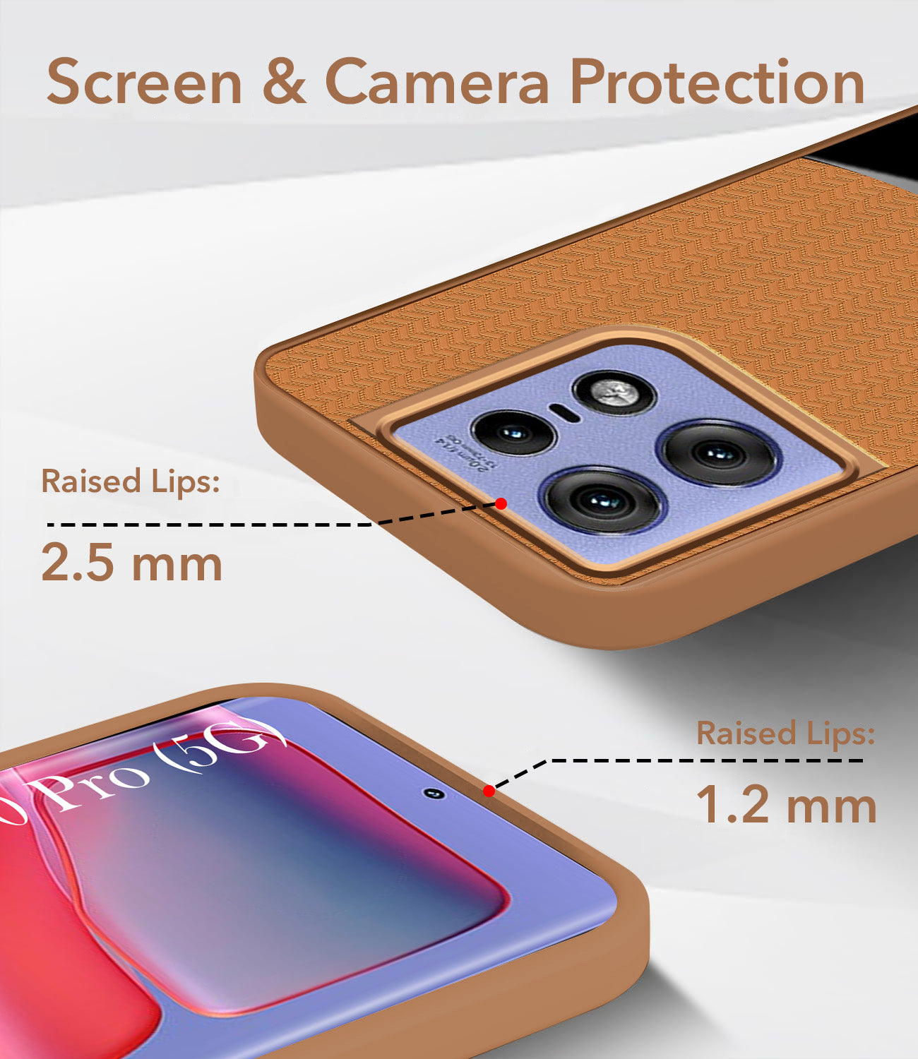 For Motorola Moto Edge 50 Pro Back Cover Case (Elegant PU Leather Finish | Premium Minimalist Professional | Camera Protection Bump)