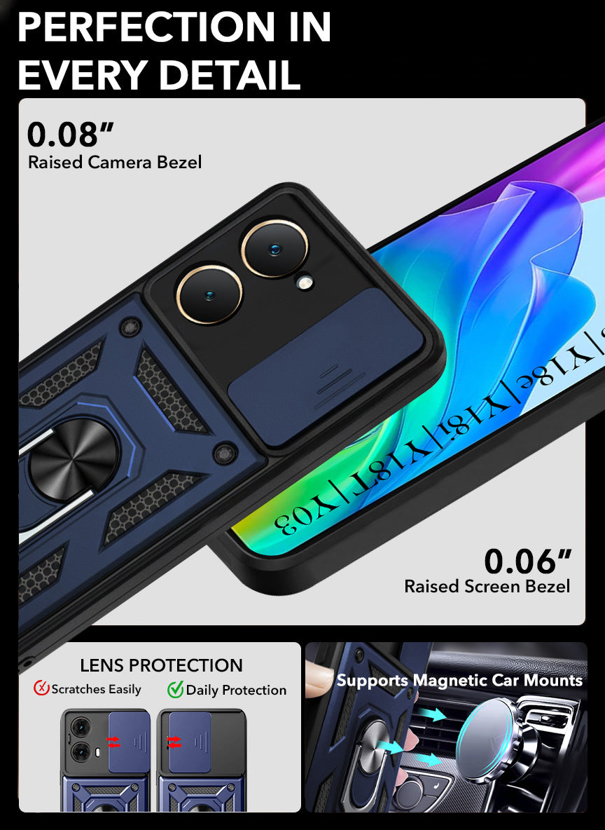 For Vivo Y18 | Y18e | Y03 | Y18i | Y18t Back Cover Case (Hybrid Dual Armor Polycarbonate)
