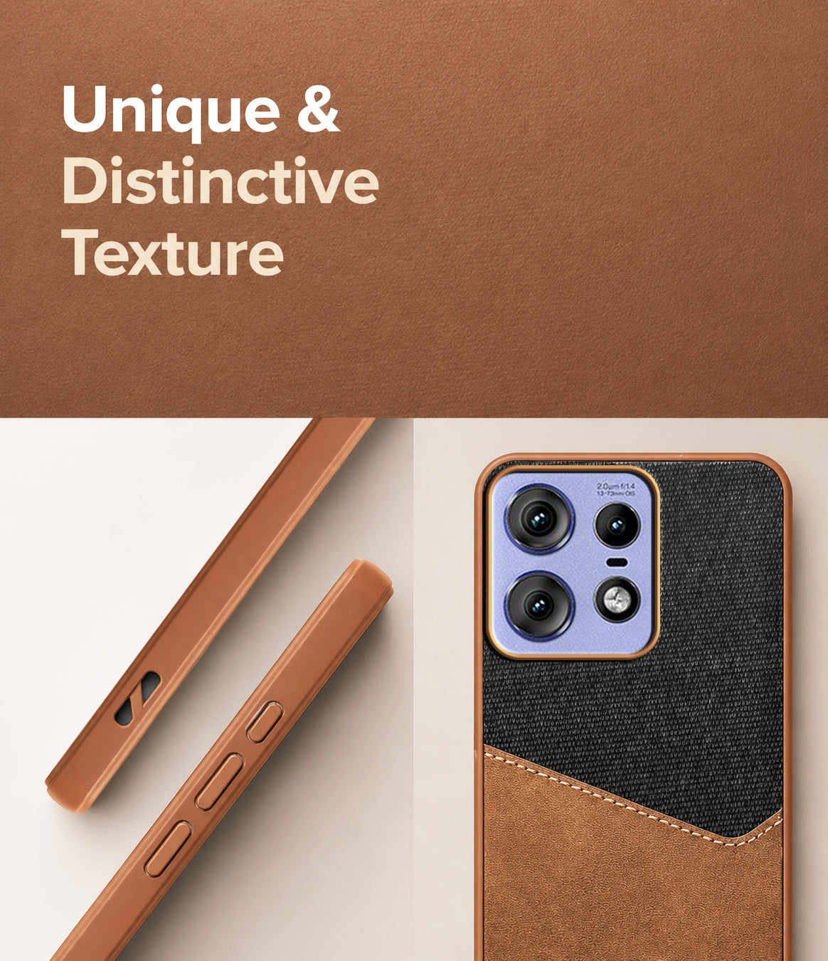 For Motorola Moto Edge 50 Pro Back Cover Case (Dual PU Leather Stitch | Professional Minimalist | Soft and Flexible)