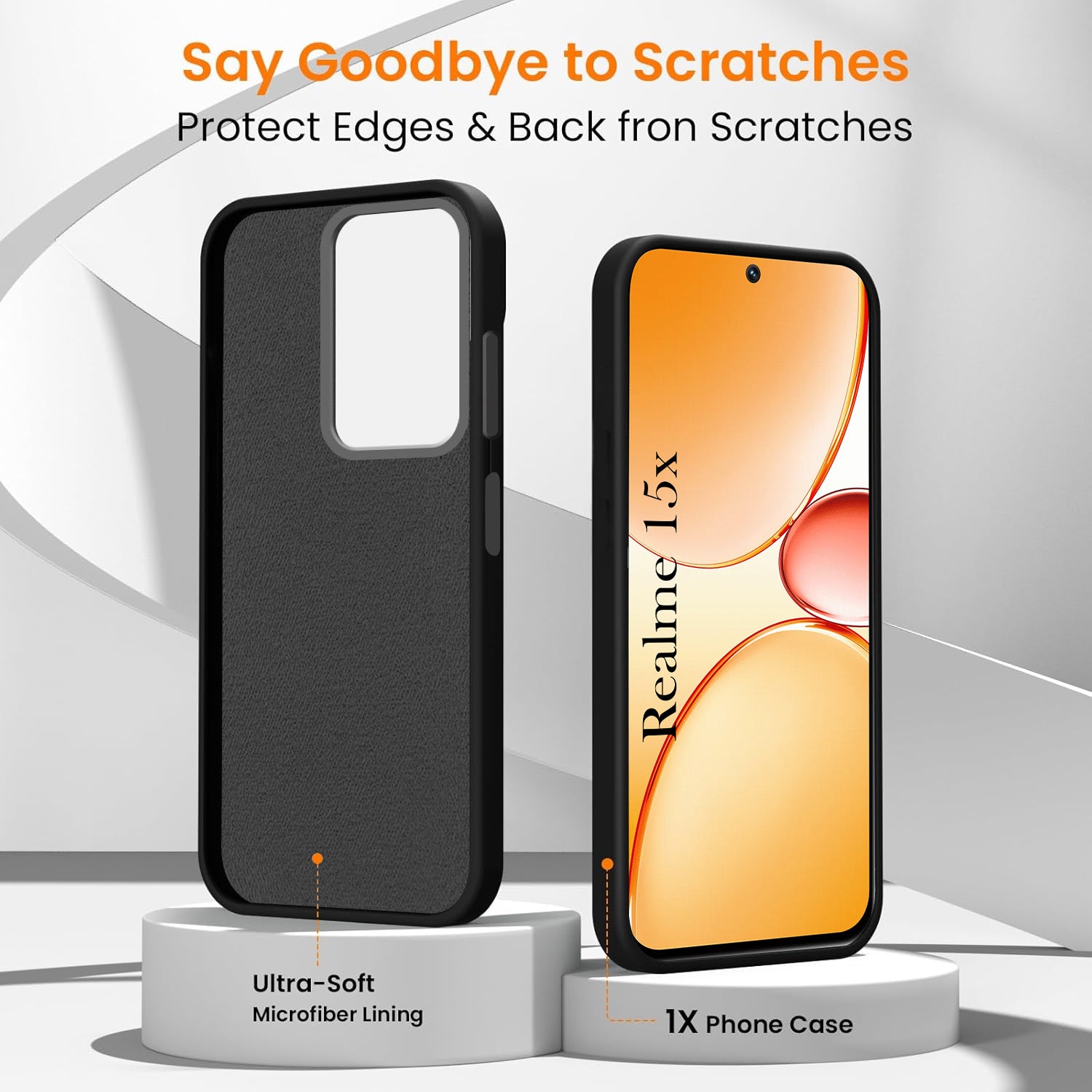 For Realme 15X Back Cover Case (Textured Grip Design | Micro-Fiber Cloth Inside | Slim and Light Weight | Soft Touch and Feel)