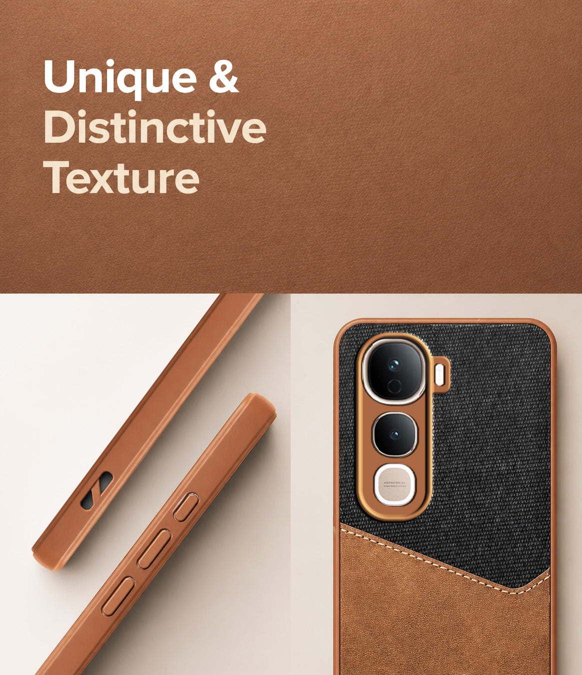 For Vivo Y400 Pro Back Cover Case (Dual PU Leather Stitch | Professional Minimalist | Soft and Flexible)