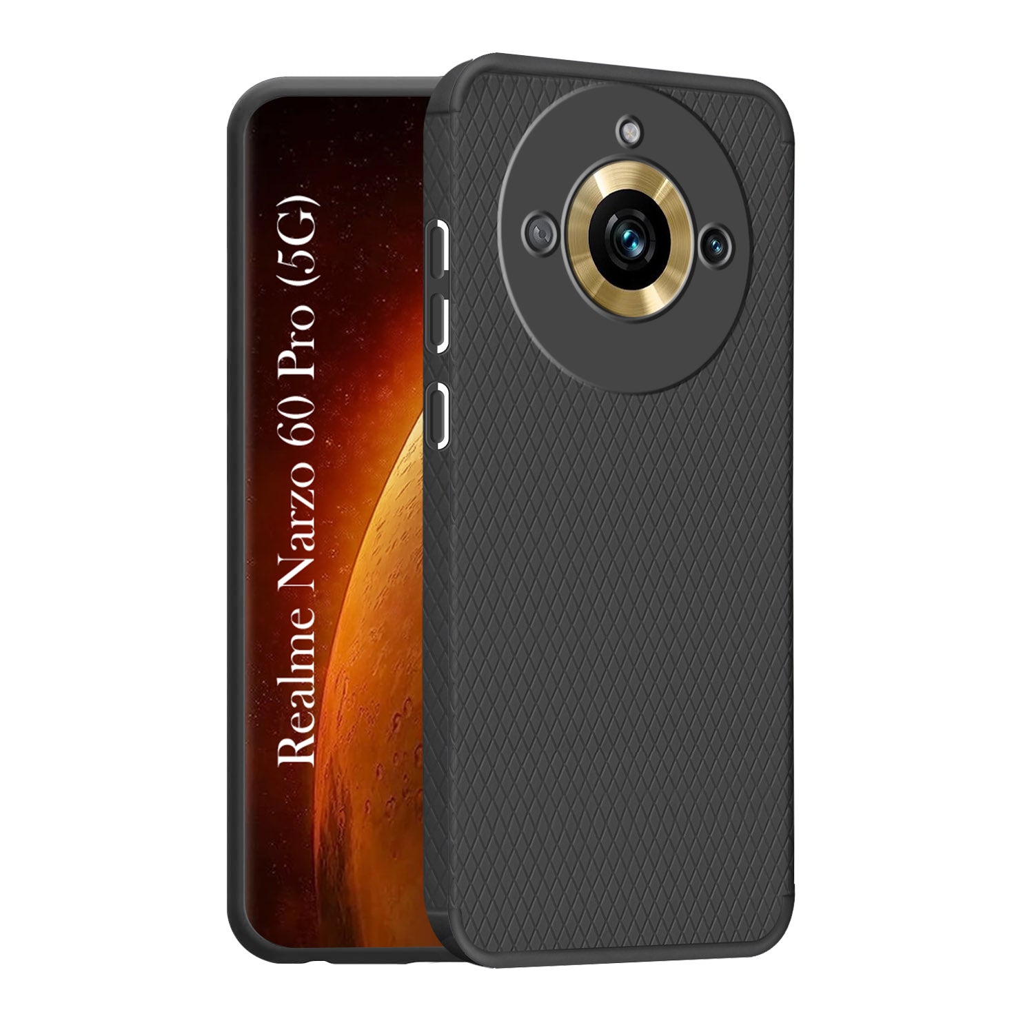 For Realme Narzo 60 Pro Back Cover Case (Liquid Silicone | Side Grip | Camera Protection)