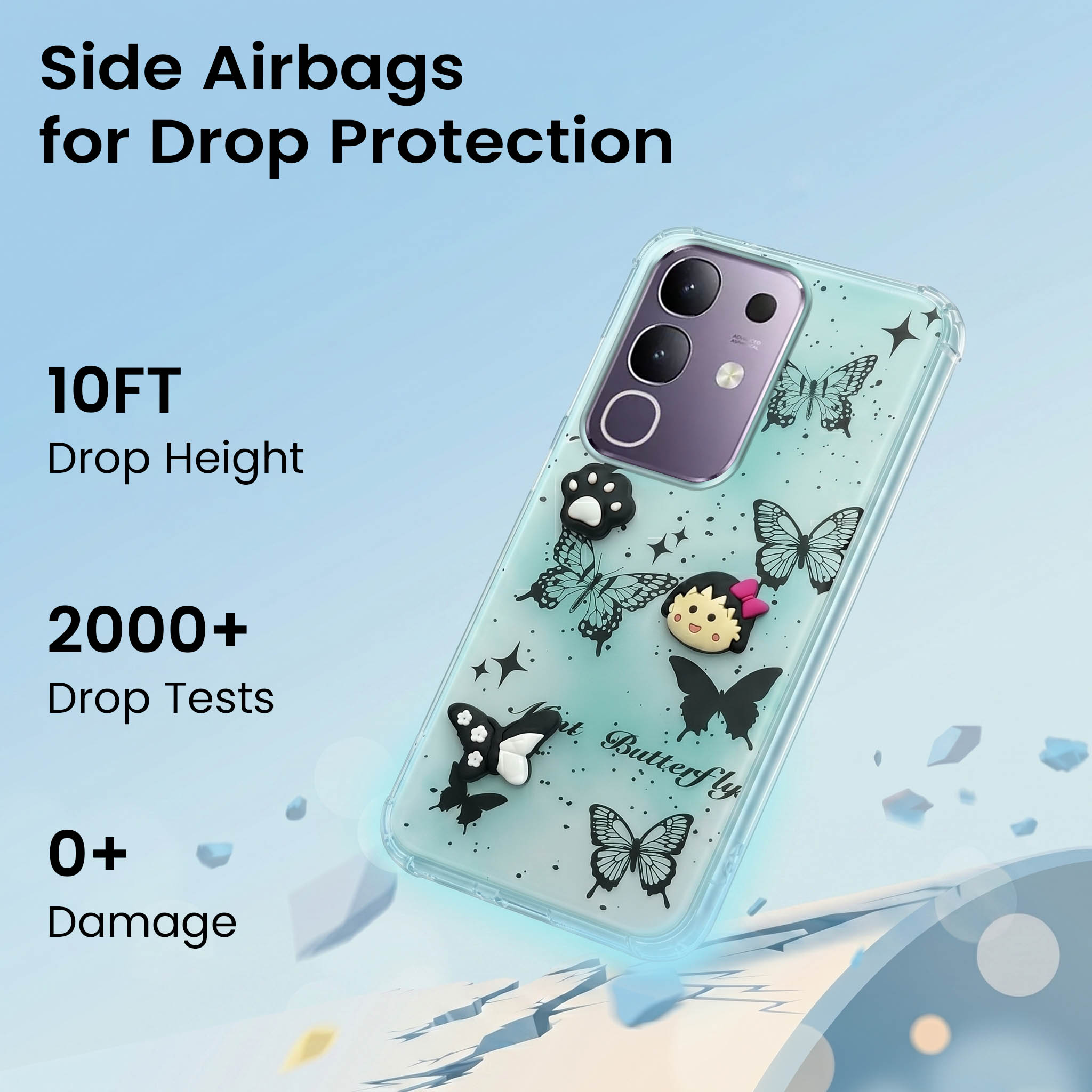 For Vivo T4x | Vivo Y31 Pro Back Cover Case (3D Cute Cartoons | Hard Back Side Soft | Matte Premium Finish | HD Printing)