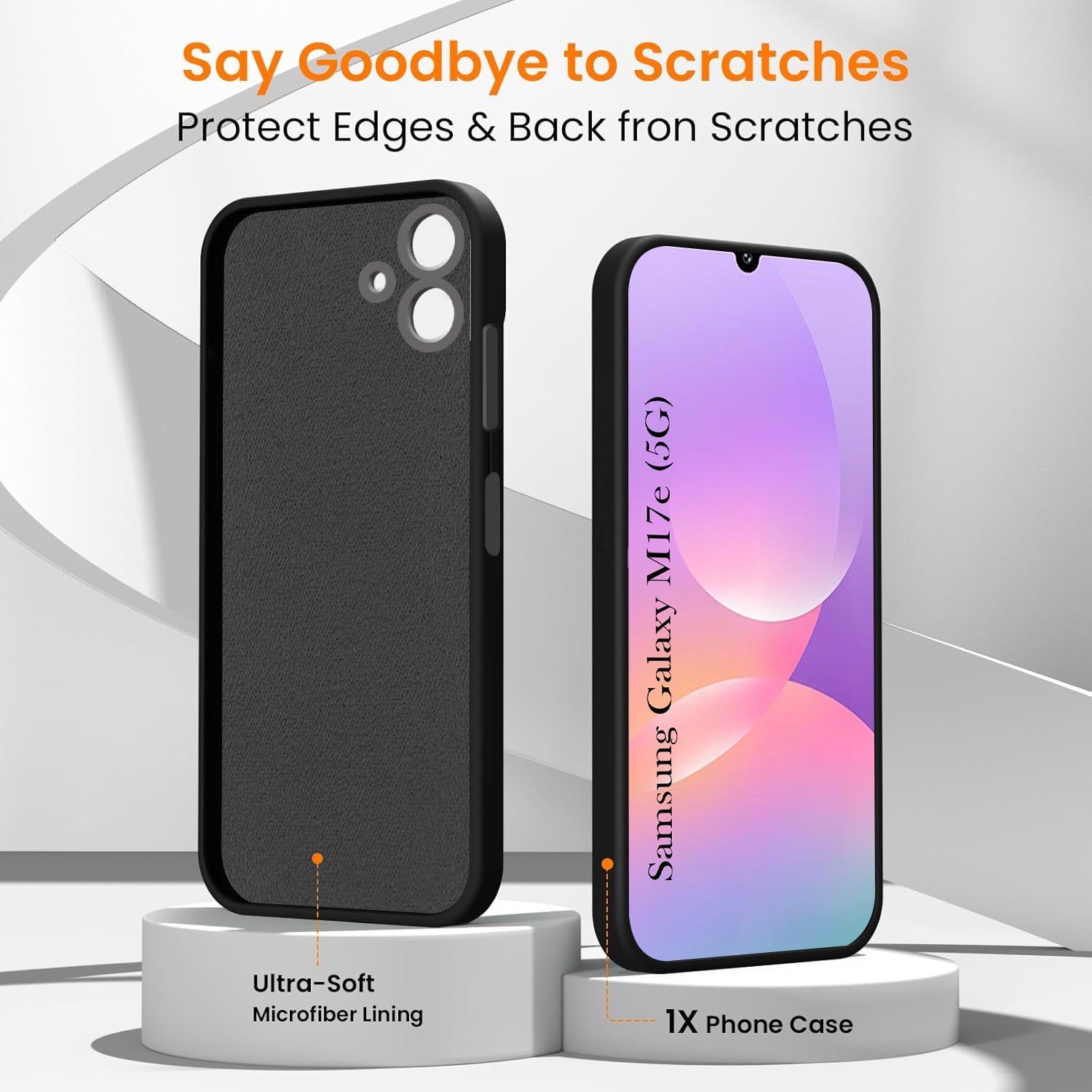 For Samsung Galaxy M17e Back Cover Case Rubberised (Textured Grip Design | Micro-Fiber Cloth Inside | Slim and Light Weight | Soft Touch and Feel)