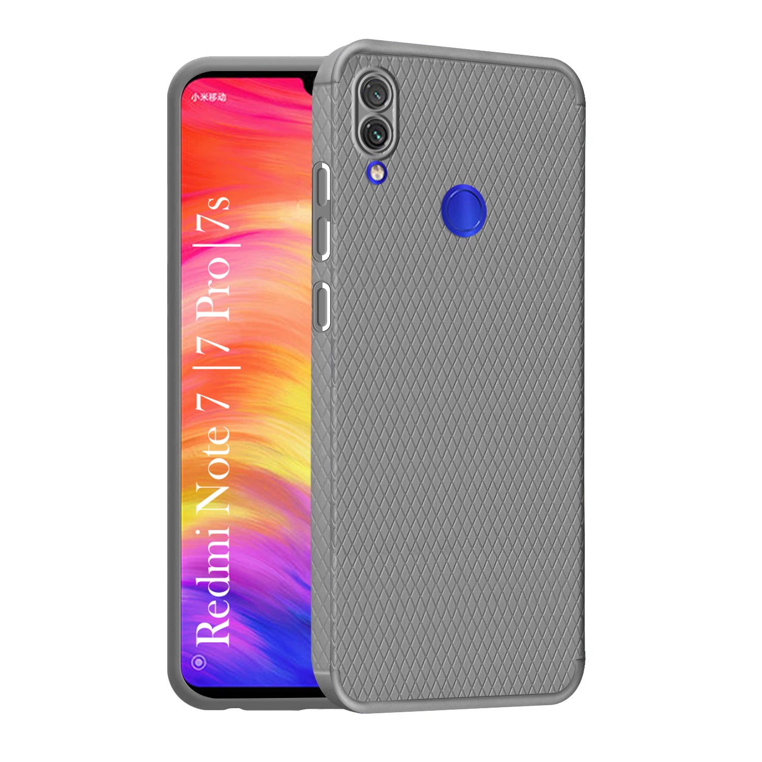 For Redmi Note 7 | Note 7S | Note 7 Pro Back Cover Case (Liquid Silicone | Side Grip | Camera Protection)