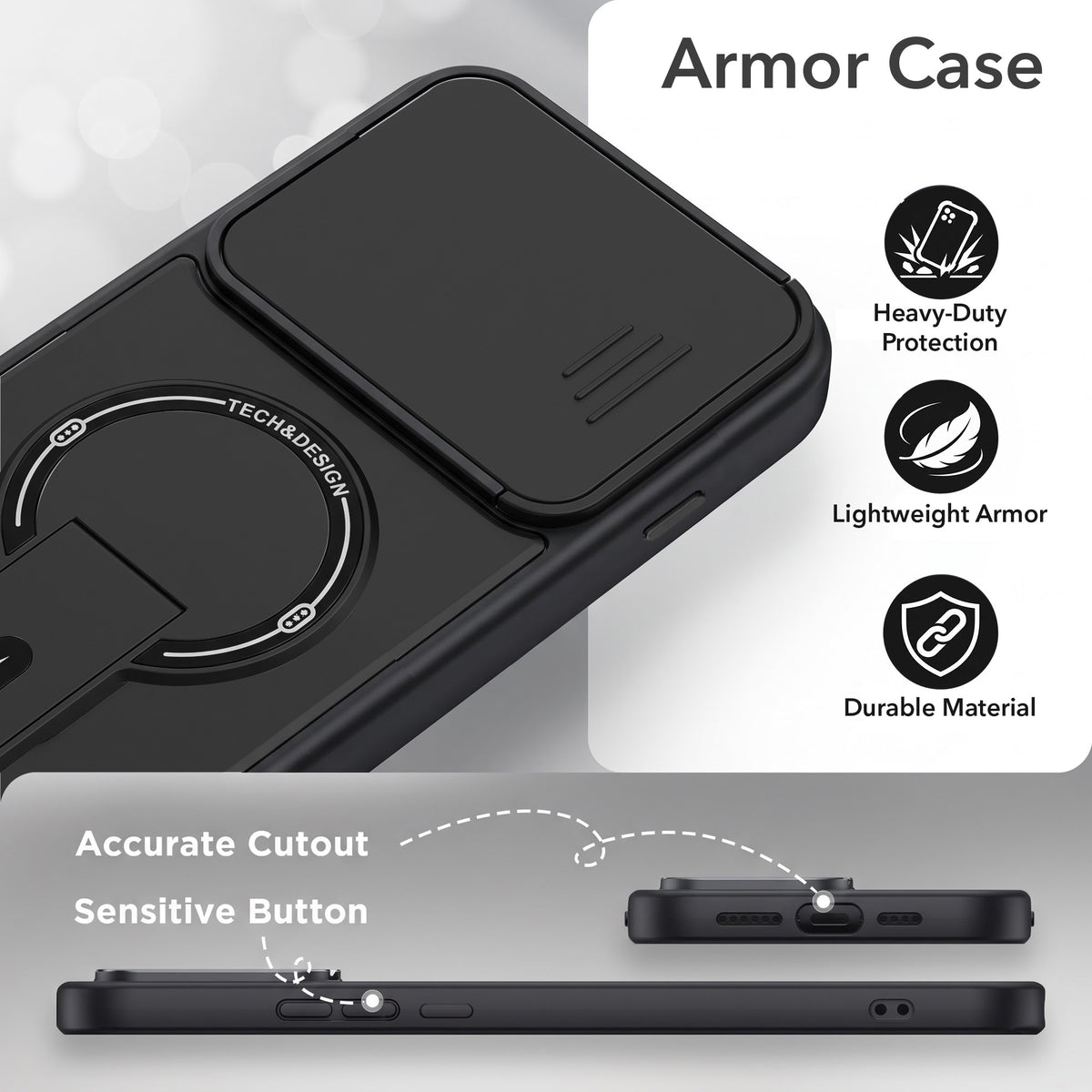 For Motorola Moto Edge 70 Back Case Cover Metallic (Hybrid Armor Kickstand | Sliding Shutter Camera Protection | MagSafe Compatible)