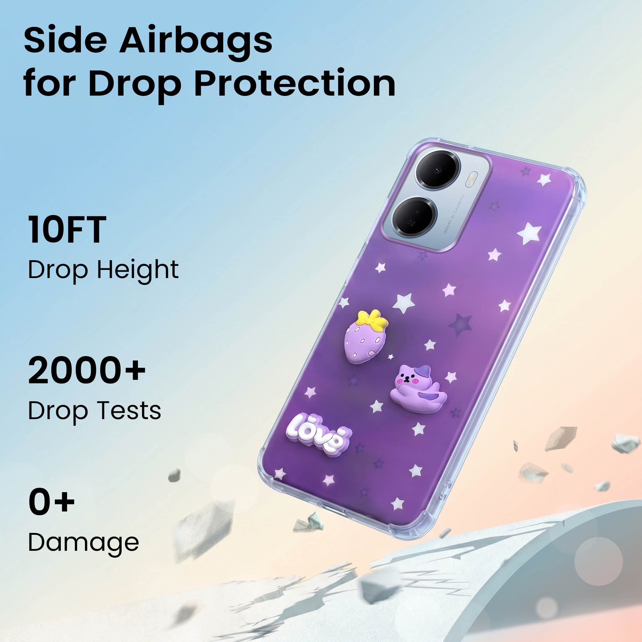 For Redmi 15A 5G Back Cover Case (3D Cute Cartoons | Hard Back Side Soft | Matte Premium Finish | HD Printing)
