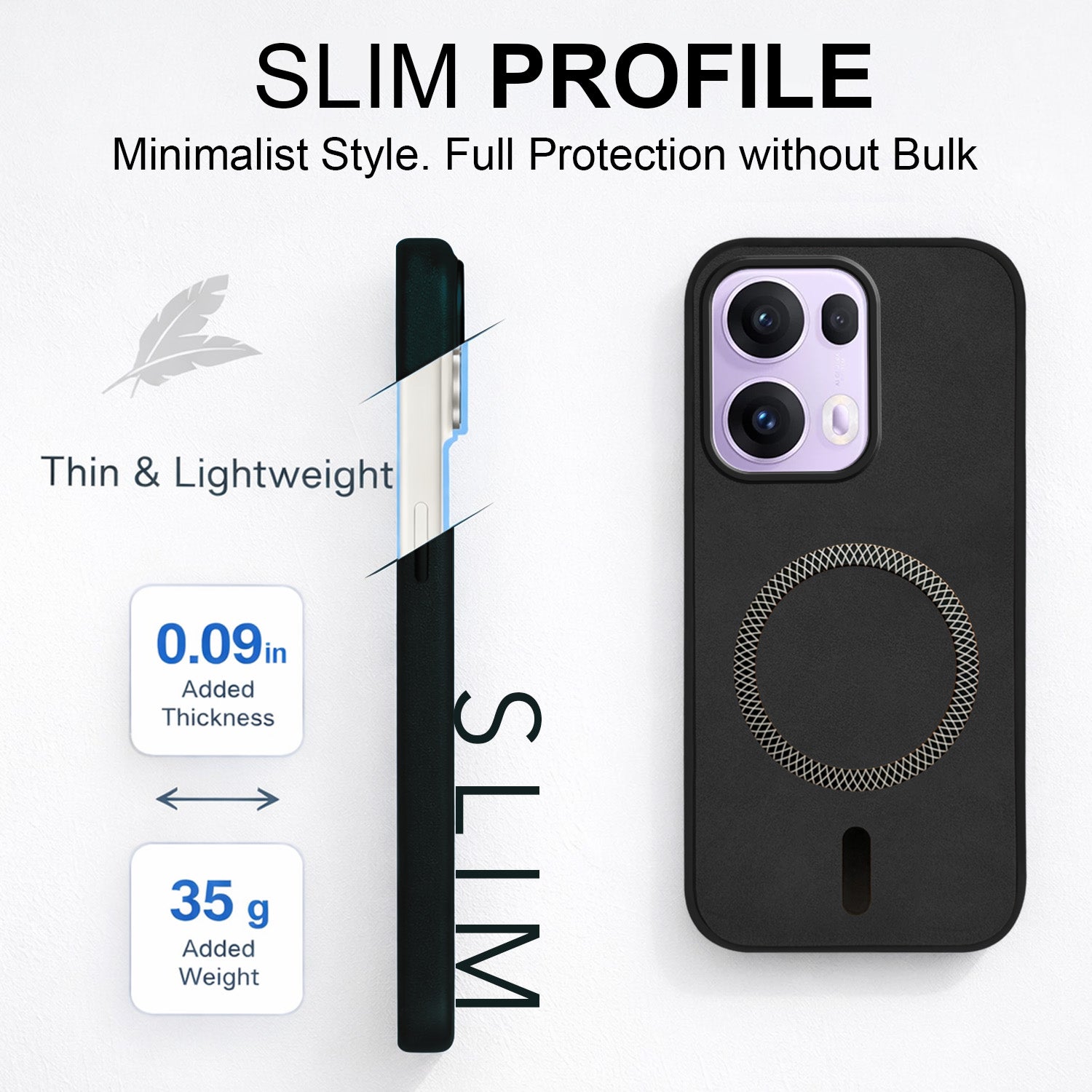 For Oppo Reno13 Pro | Oppo Reno 13 Pro Back Cover Case Leather Finish (MagSafe Compatible Wireless Charging | Soft Touch | Camera Bump Protection)