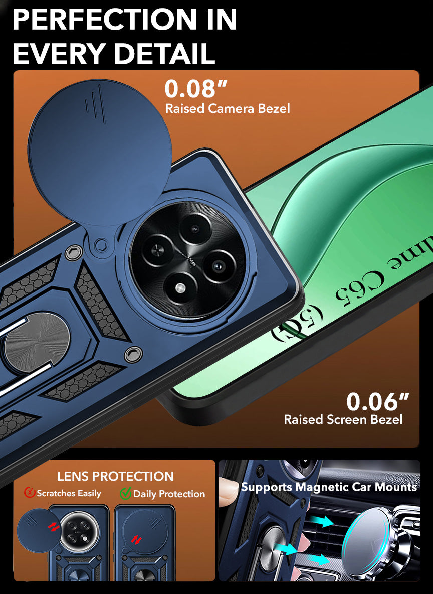 For Realme C65 5G Back Cover Case (Hybrid Dual Armor Polycarbonate)