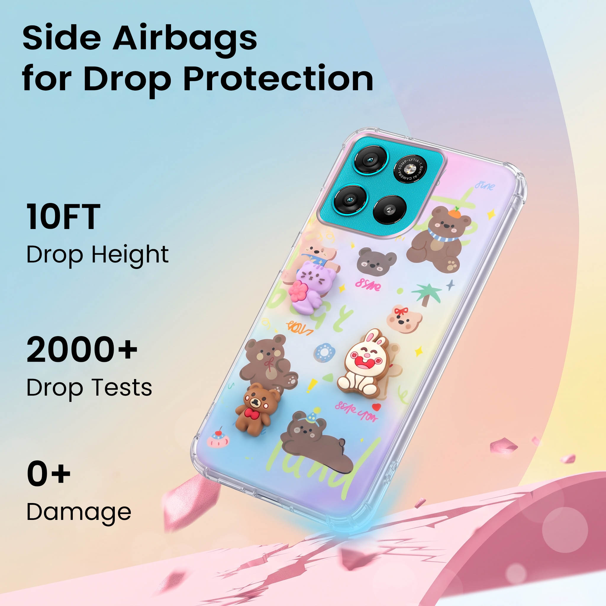 For Motorola Moto G67 Power | G57 Power Back Cover Case (3D Cute Cartoons | Hard Back Side Soft | Matte Premium Finish | HD Printing)