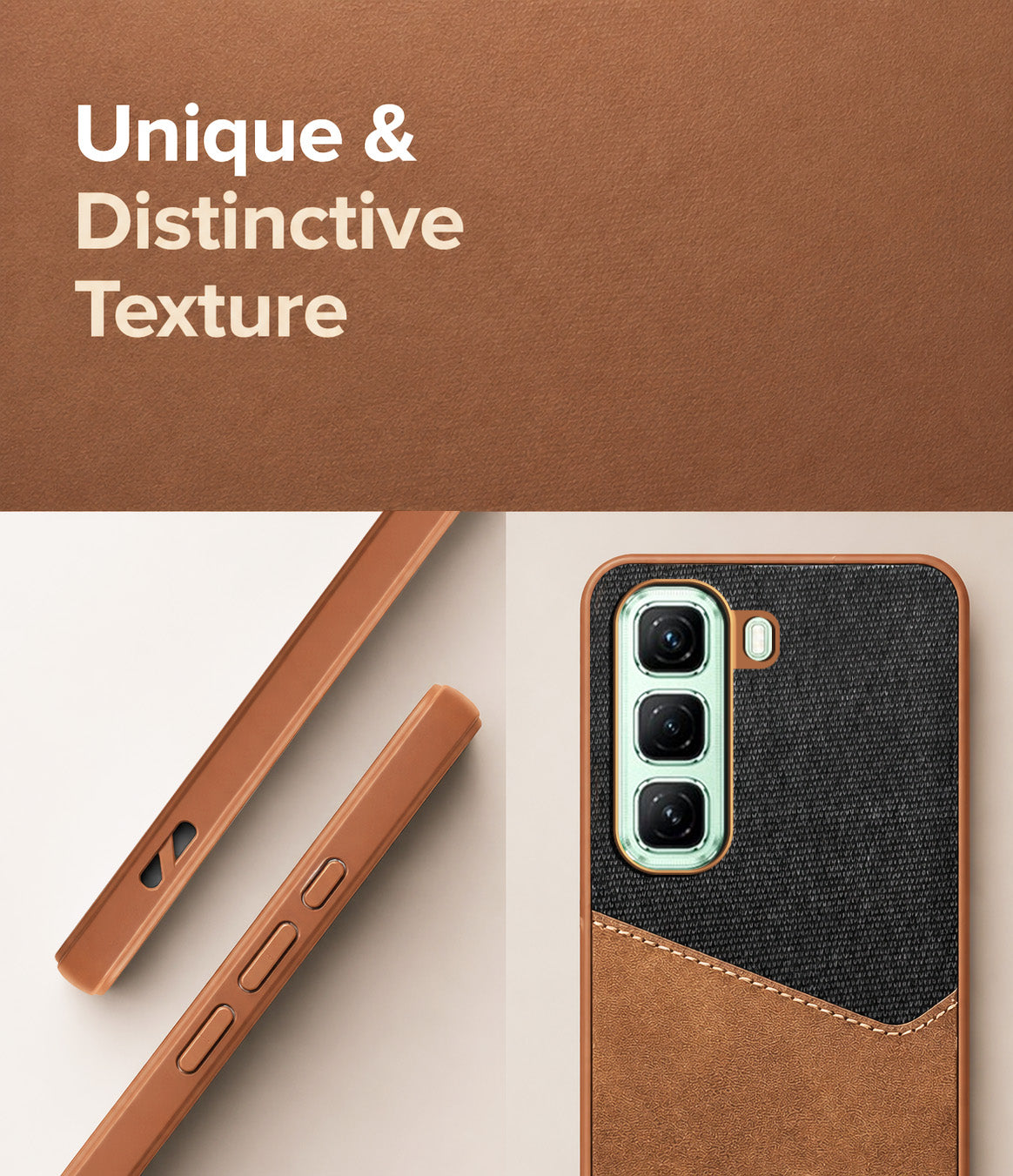 For Infinix Hot 50 5G Back Cover Case (Dual PU Leather Stitch | Professional Minimalist | Soft and Flexible)