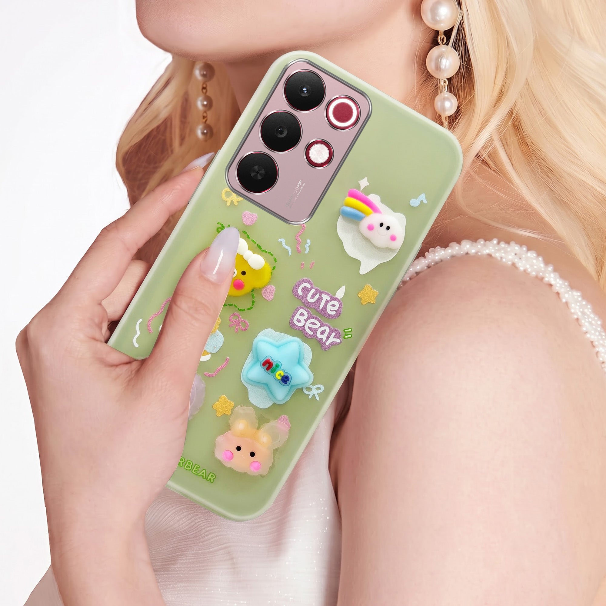 For Realme 15X Back Cover Case (3D Cute Cartoons | Hard Back Side Soft | Matte Premium Finish | HD Printing)