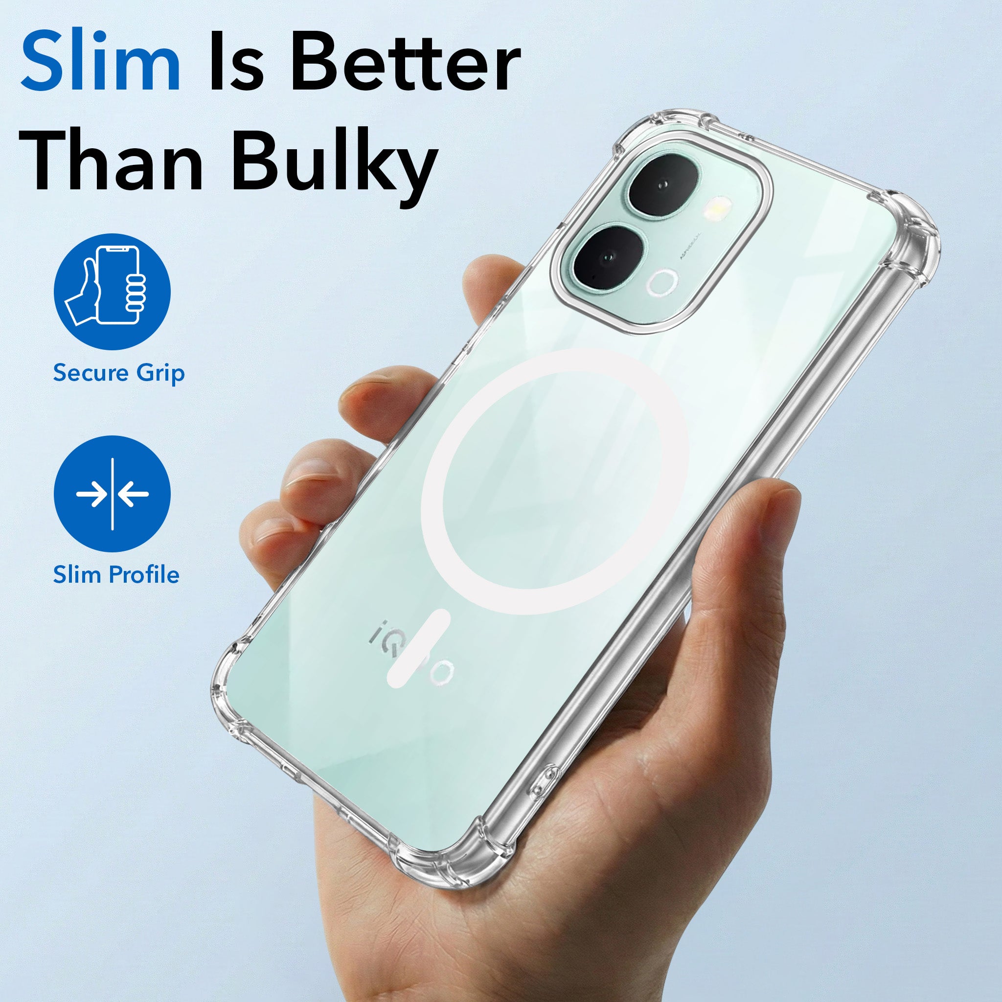 For Vivo iQOO Z11x 5G Back Cover Shockproof Crystal-Clear (Magsafe Wireless Support | Drop & Camera Protection | Hard Polycarbonate)