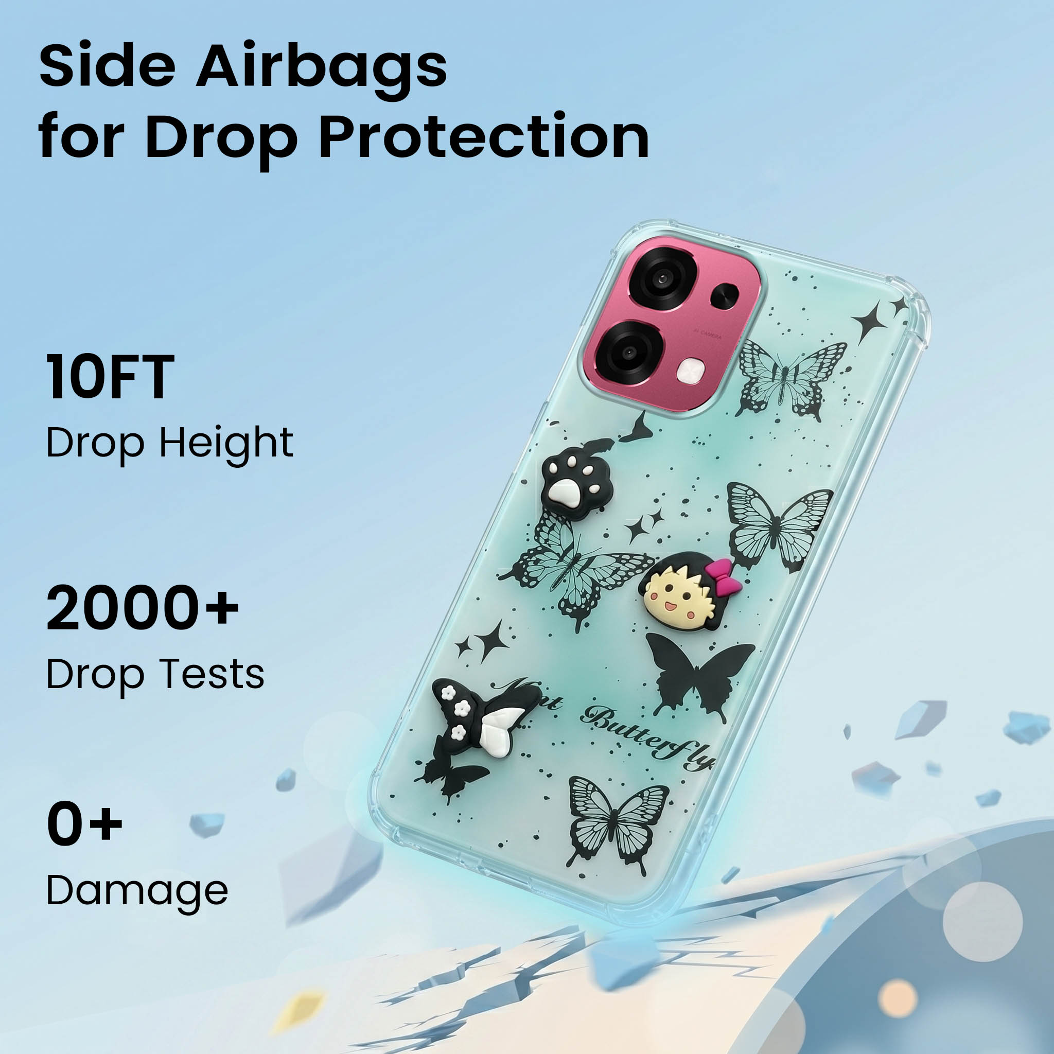 For Oppo F31 5G | Oppo F33 5G Back Cover Case (3D Cute Cartoons | Hard Back Side Soft | Matte Premium Finish | HD Printing)