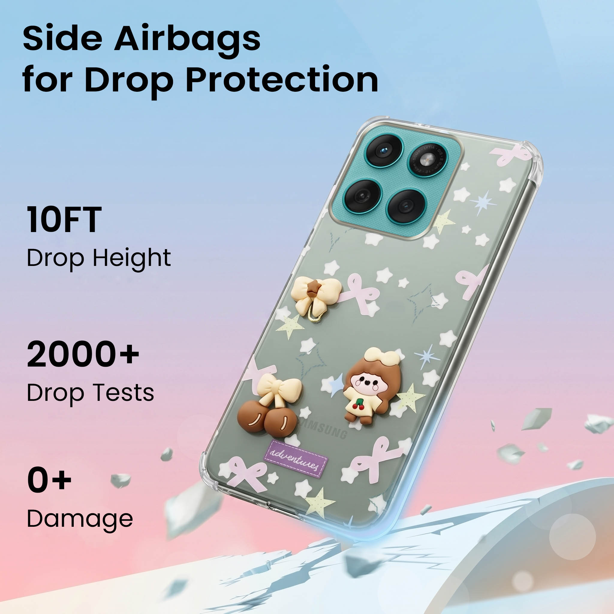 For Motorola Moto Edge 60 Fusion Back Cover Case (3D Cute Cartoons | Hard Back Side Soft | Matte Premium Finish | HD Printing)