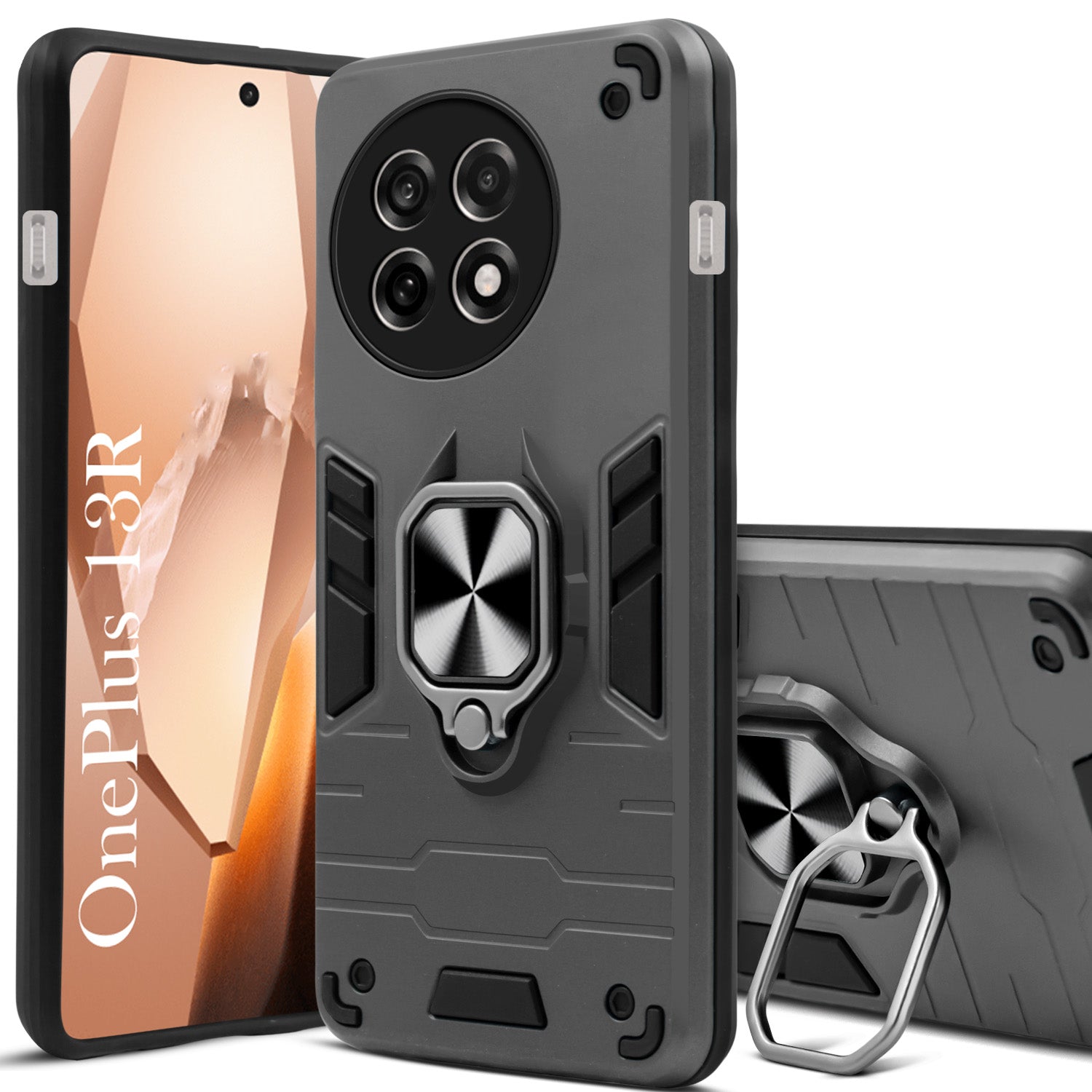 For OnePlus 13R Back Cover Case (Shockproof Polycarbonate Dual Layer Hybrid Armor)