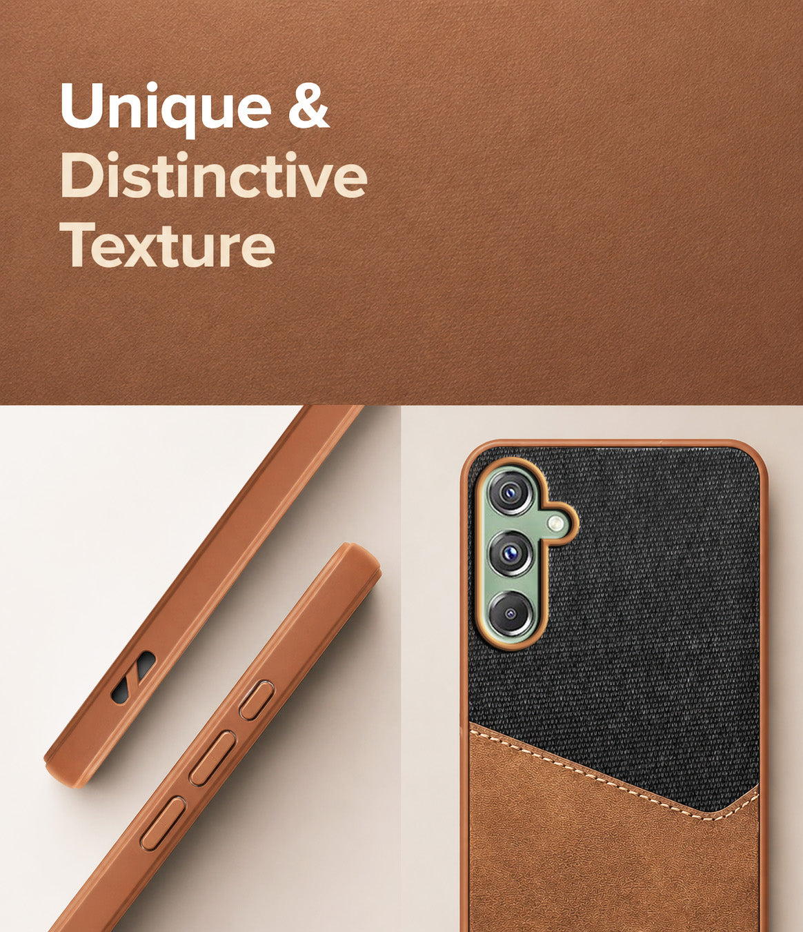 For Samsung Galaxy F34 5G Back Cover Case (Dual PU Leather Stitch | Professional Minimalist | Soft and Flexible)
