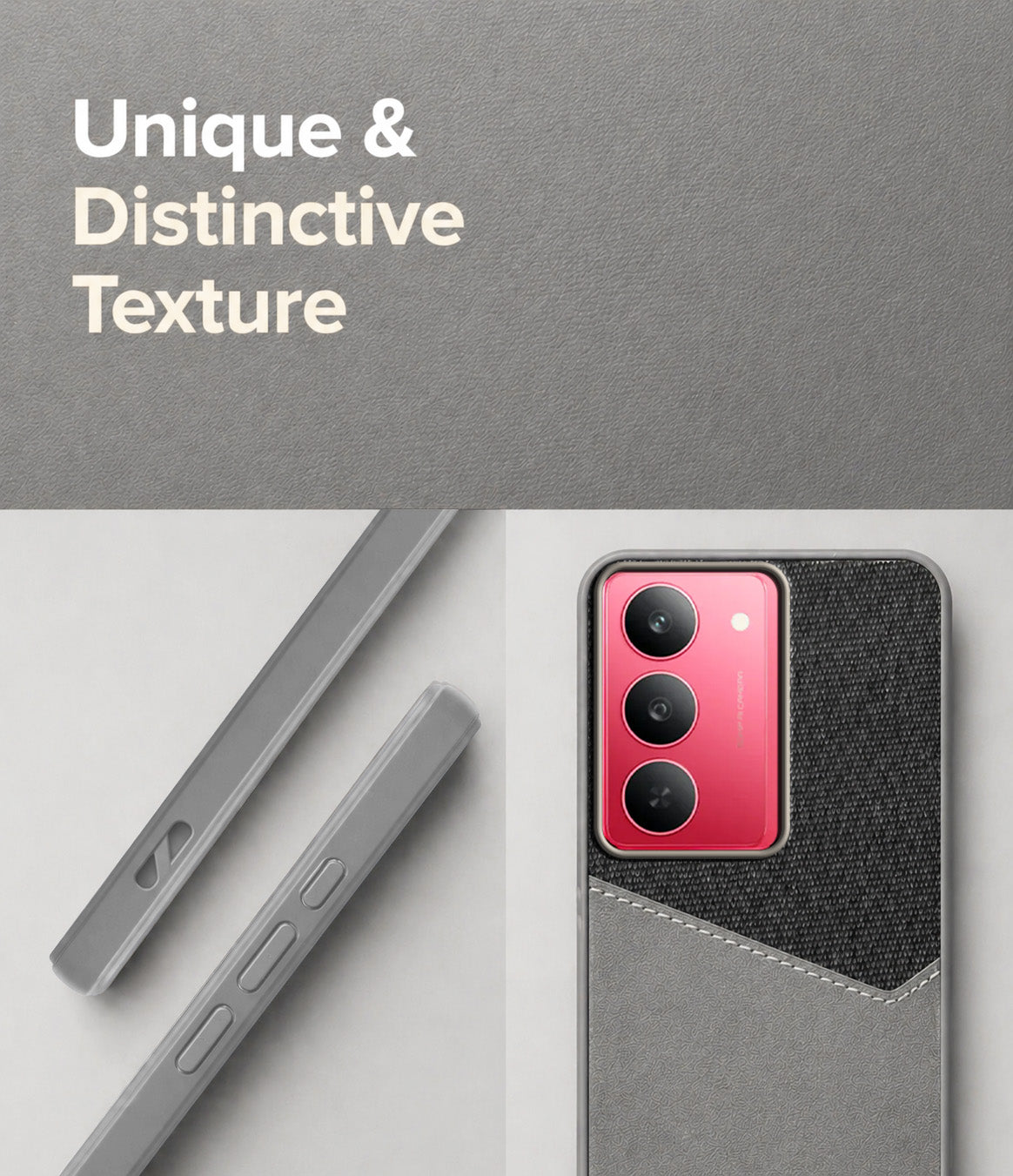 For Realme 14X Back Cover Case (Dual PU Leather Stitch | Professional Minimalist | Soft and Flexible)