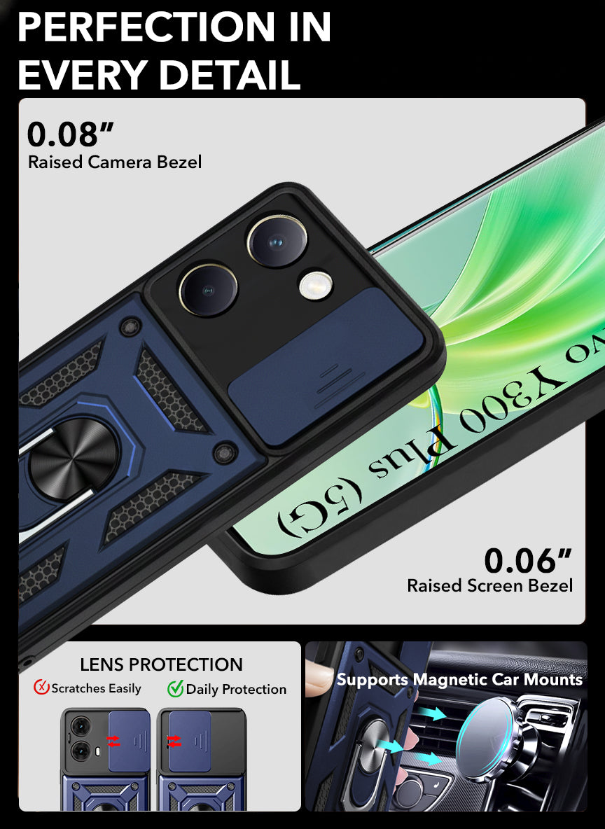 For Vivo Y300 Plus Back Cover Case (Hybrid Dual Armor Polycarbonate)