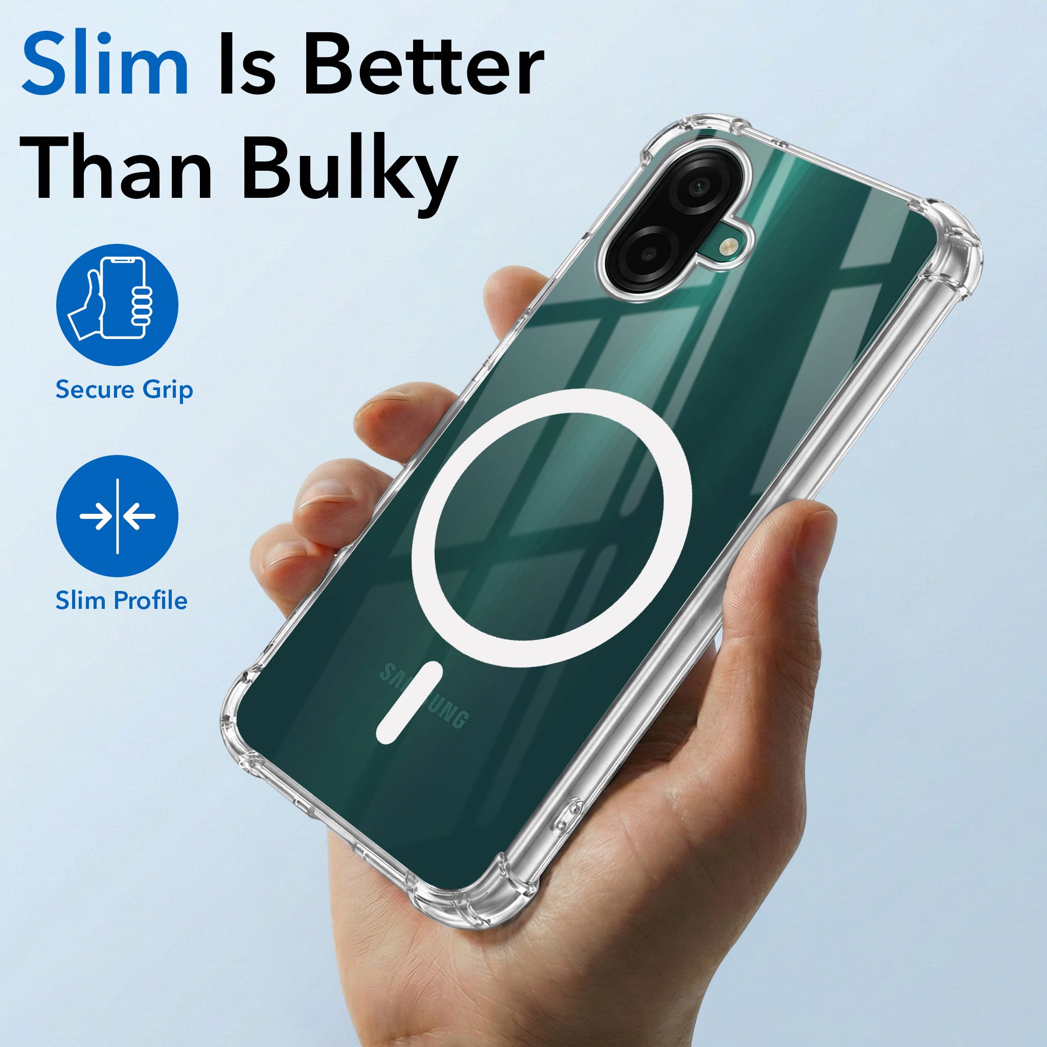 For Samsung Galaxy A07 | F70e 5G Back Cover Shockproof Crystal-Clear (Magsafe Wireless Support | Drop & Camera Protection | Hard Polycarbonate)
