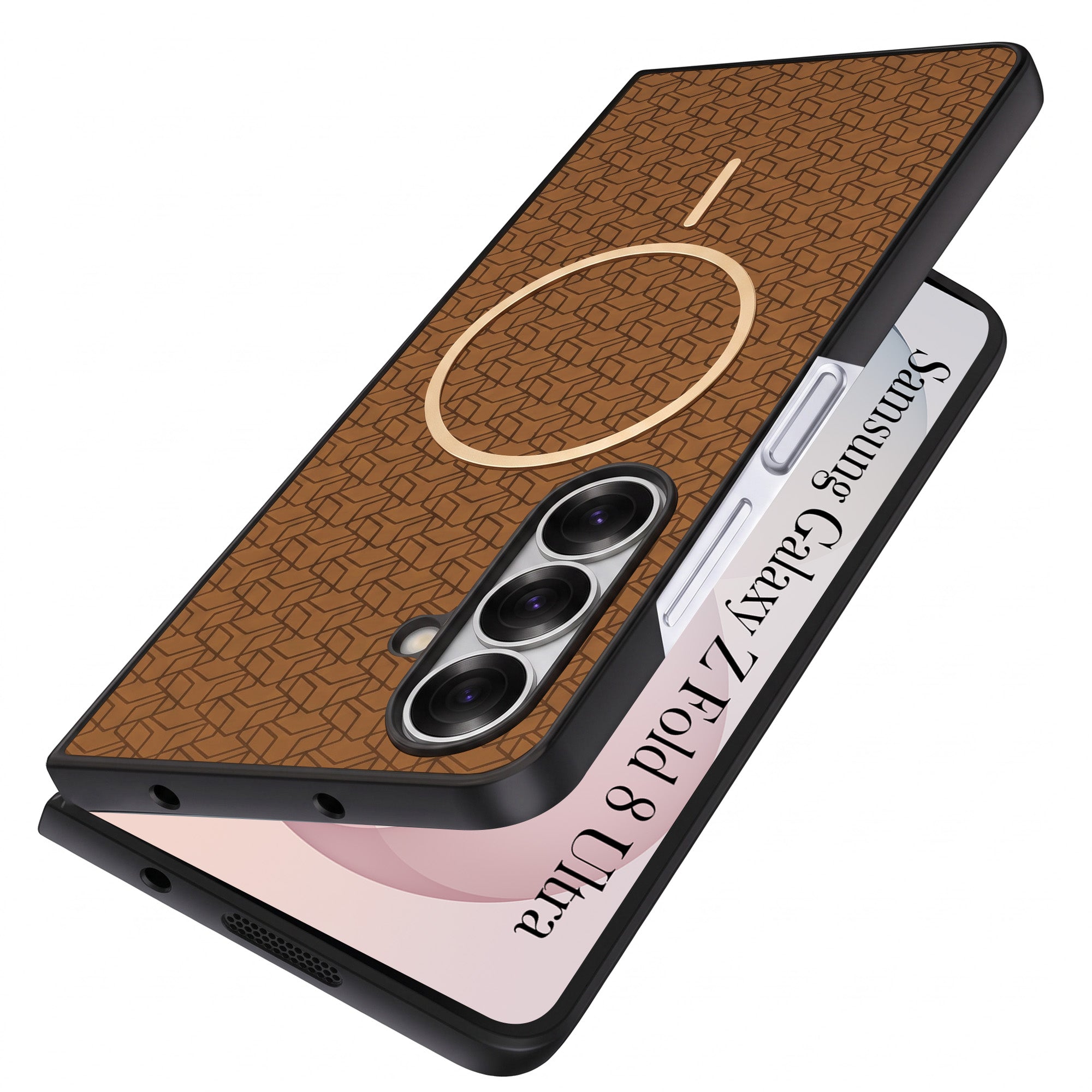 For Samsung Galaxy Z Fold 8 Ultra Back Cover Case Leather Finish (MagSafe Wireless Charging Compatible | Inside Microfiber Cloth)