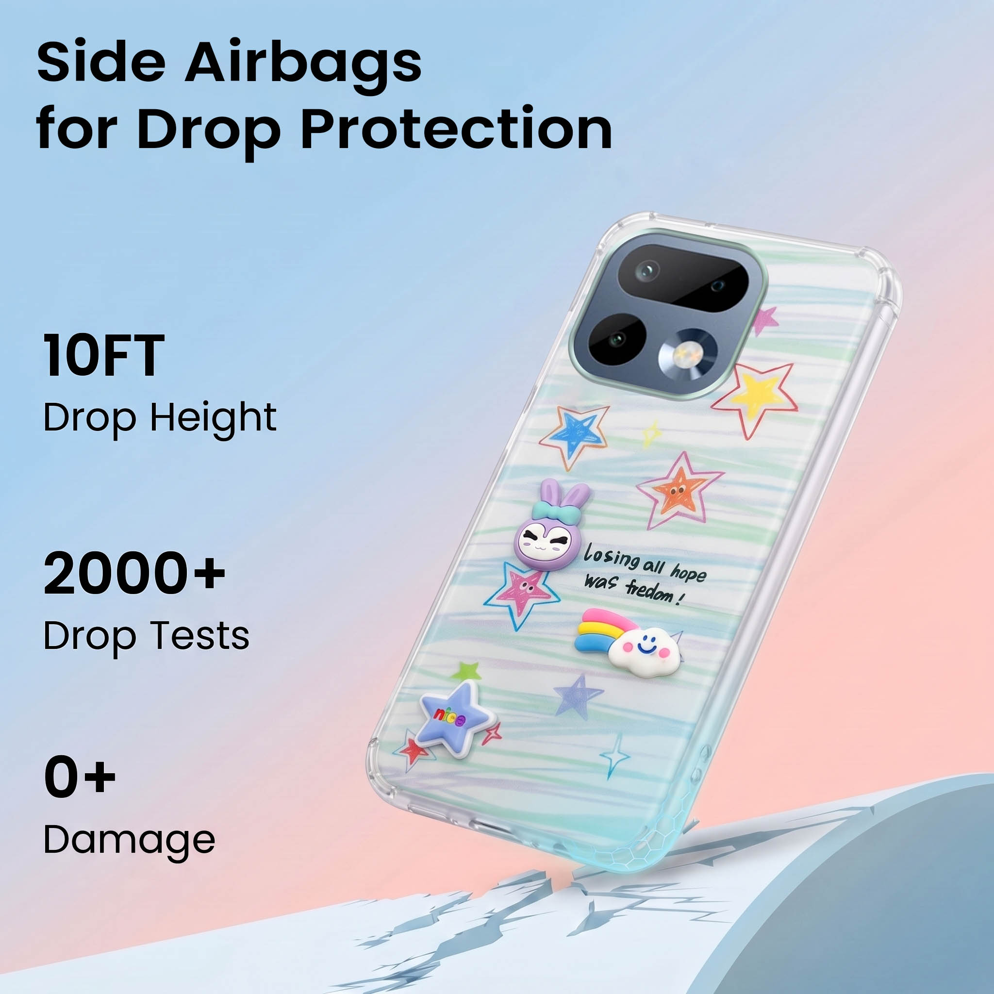 For Realme 16 Pro Back Cover Case (3D Cute Cartoons | Hard Back Side Soft | Matte Premium Finish | HD Printing)