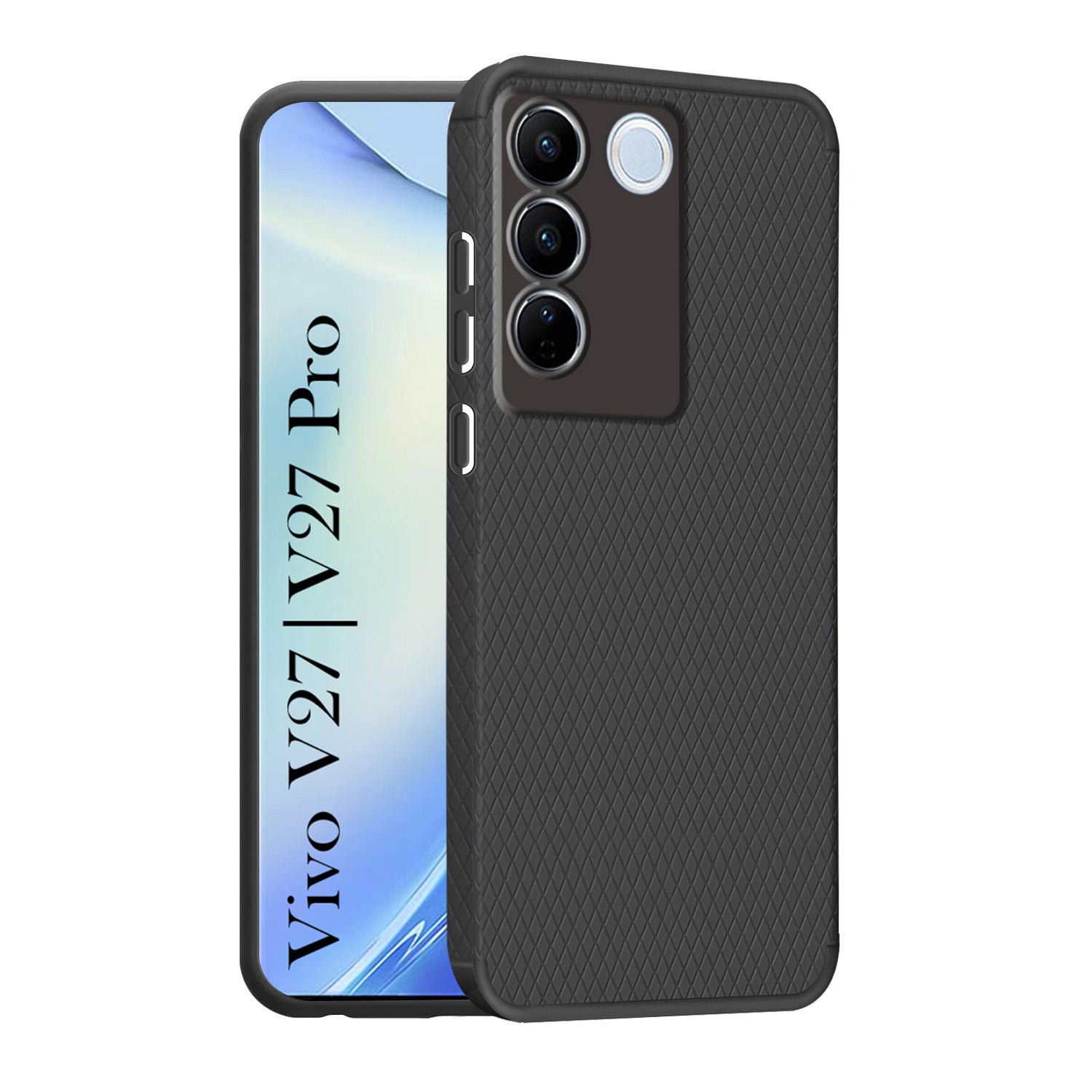 For Vivo V27 | Vivo V27 Pro Back Cover Case (Liquid Silicone | Side Grip | Camera Protection)