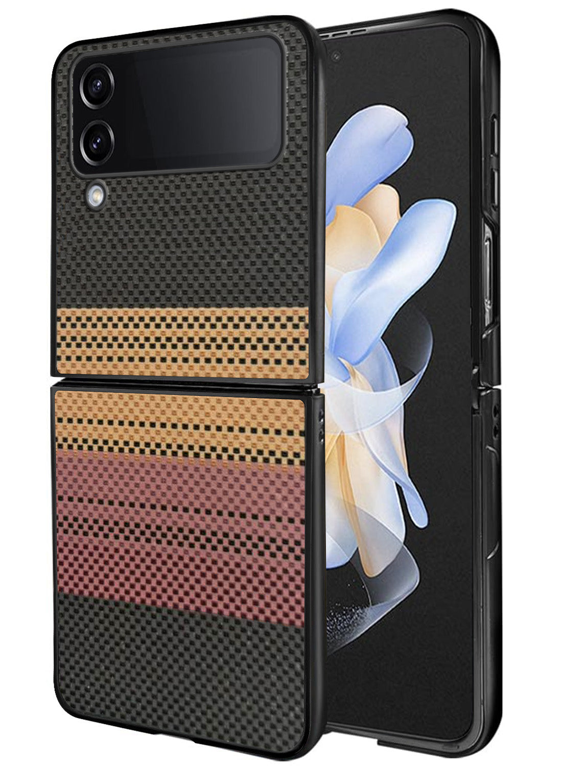 For Samsung Galaxy Z Flip 4 5G Back Flip Case Cover (Craft Printed Design | Hybrid Texture | Inside Microfiber Cloth)