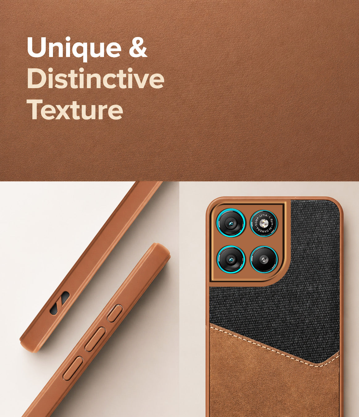 For Motorola Moto G67 Power | G57 Power Back Cover Case (Dual PU Leather Stitch | Professional Minimalist | Soft and Flexible)