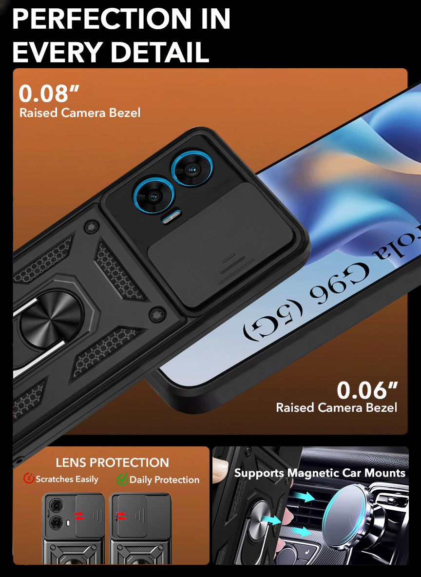 For Motorola Moto G96 Back Cover Case (Hybrid Dual Armor Polycarbonate)