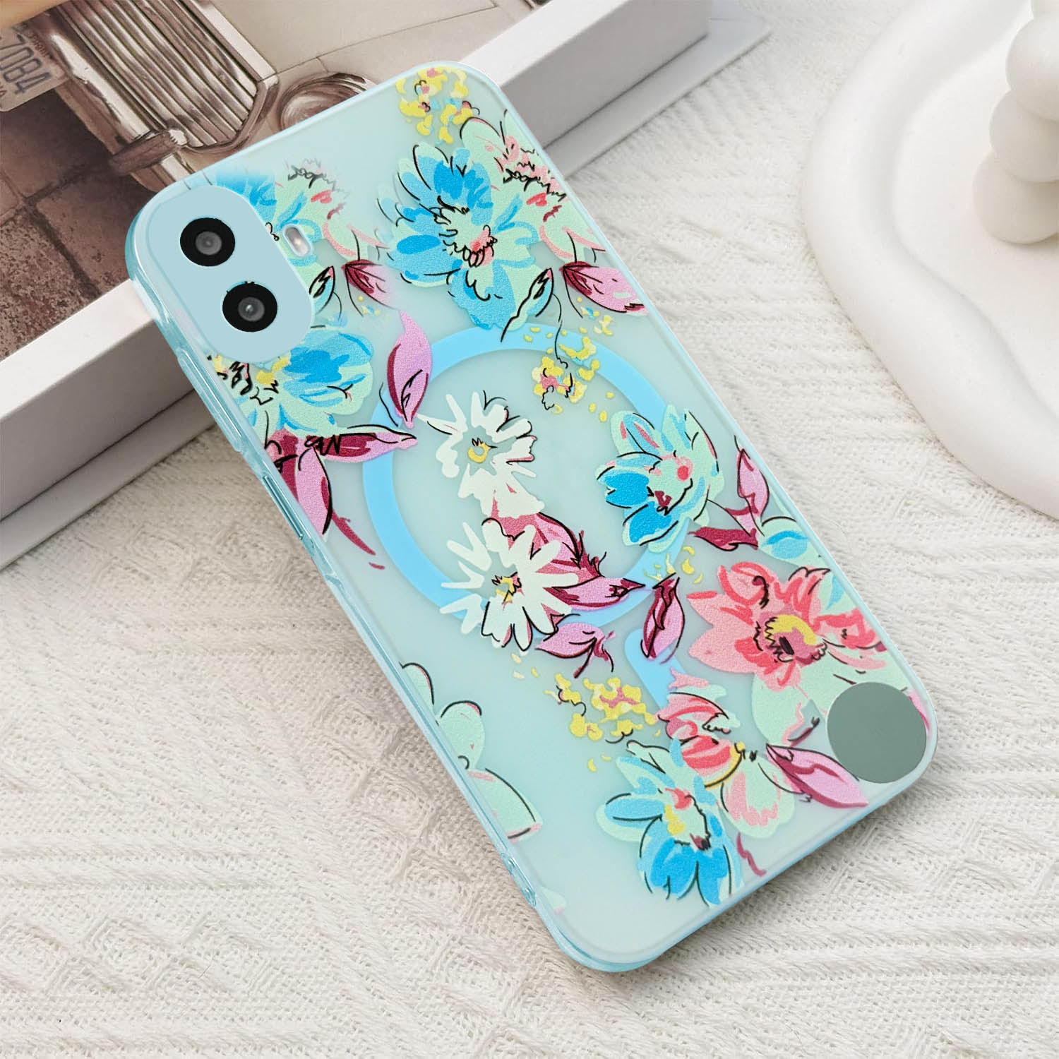 For Nothing CMF Phone 1 Back Cover Case (Cute Floral Design | Flower Print for Girls | MagSafe Compatible Wireless Charging)