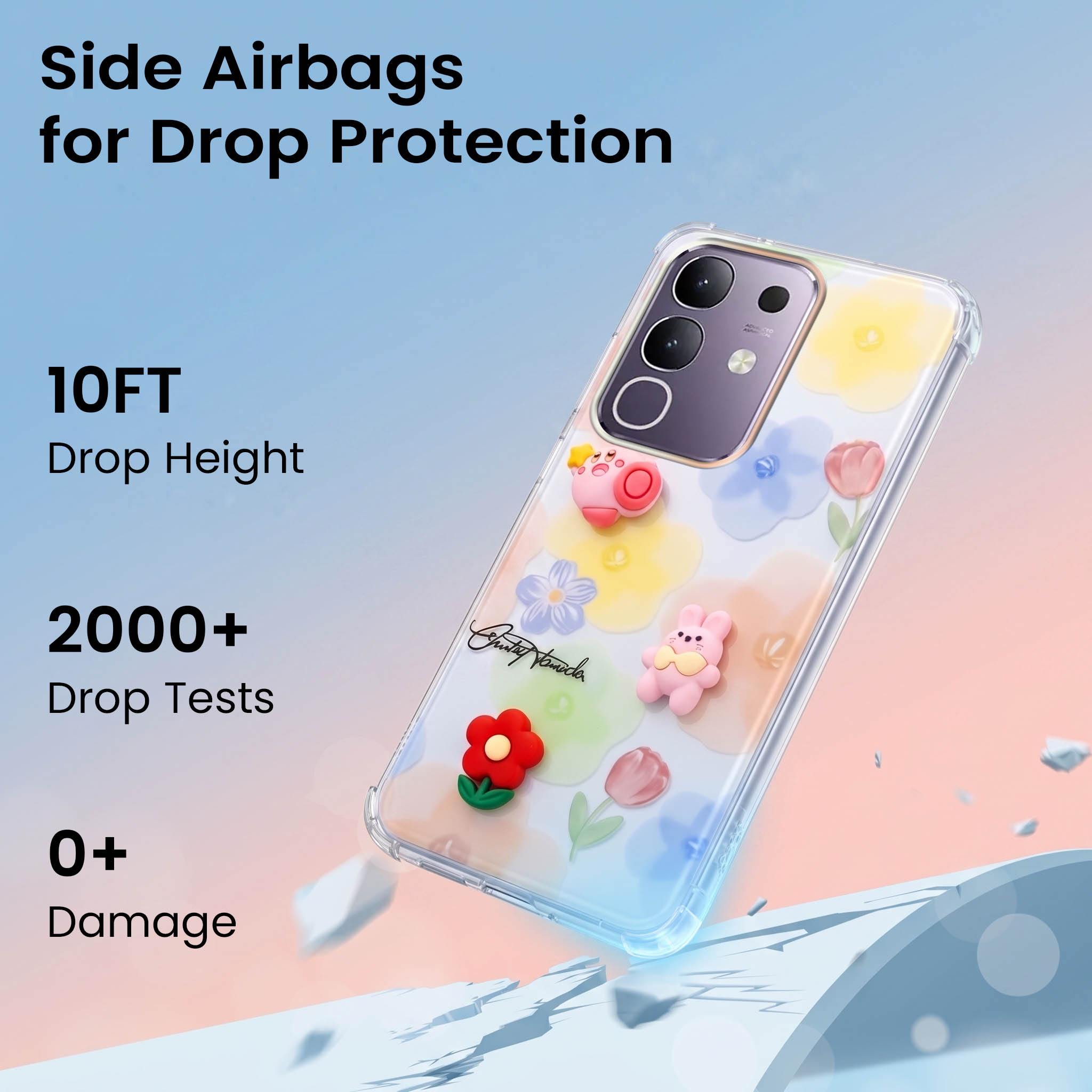 For Vivo T4x | Vivo Y31 Pro Back Cover Case (3D Cute Cartoons | Hard Back Side Soft | Matte Premium Finish | HD Printing)