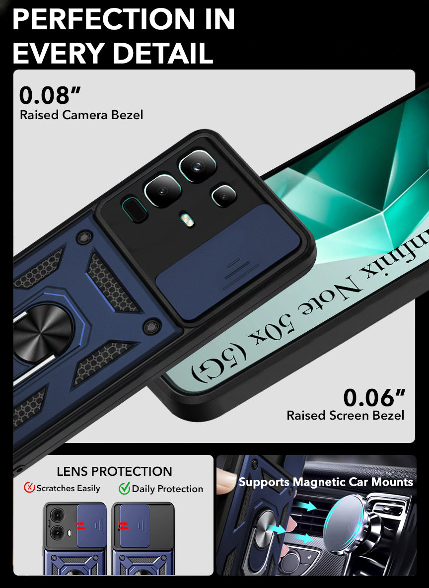 For Infinix Note 50x Back Cover Case (Hybrid Dual Armor Polycarbonate)