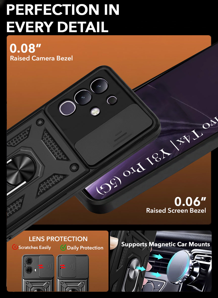 For Vivo T4x | Vivo Y31 Pro Back Cover Case (Hybrid Dual Armor Polycarbonate)