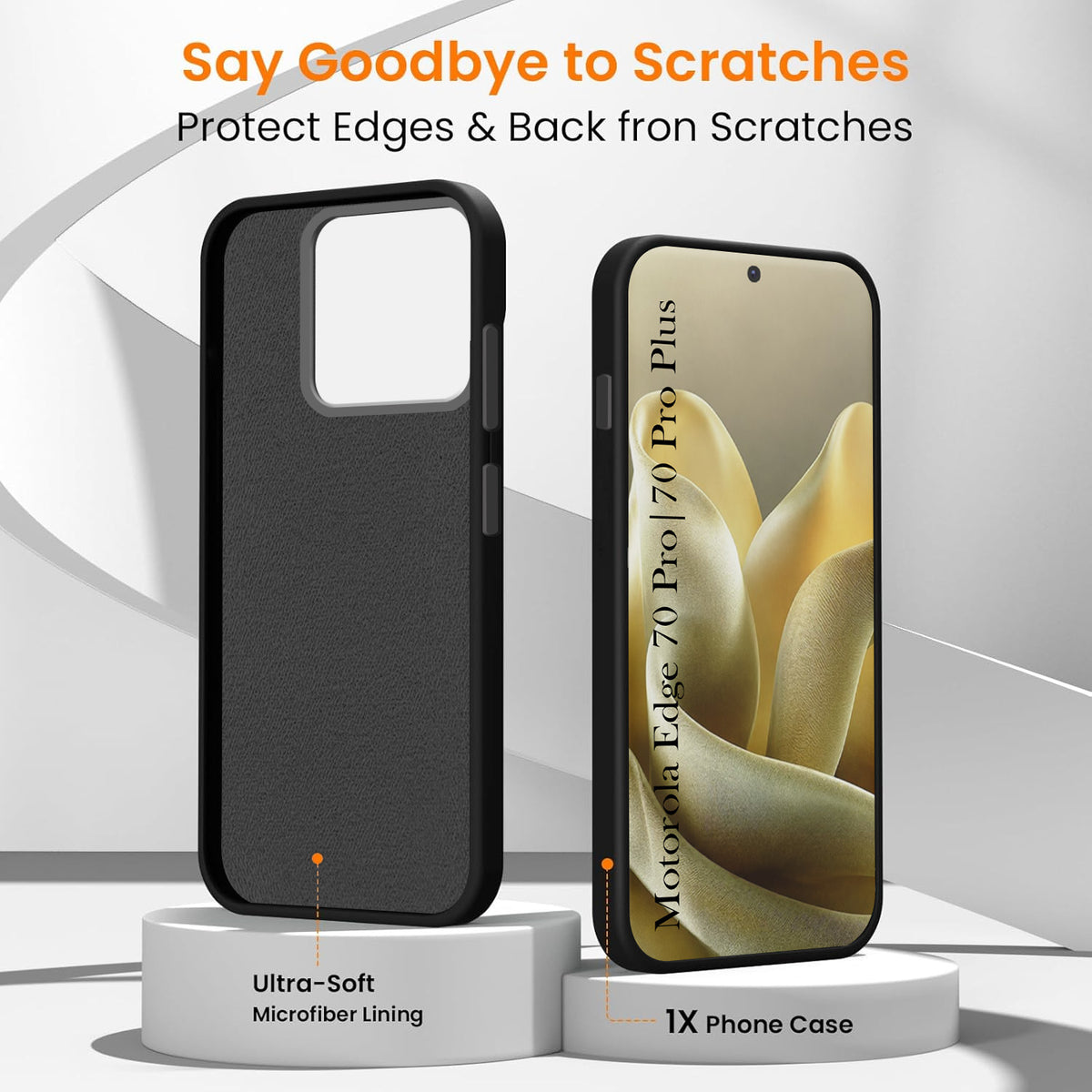 For Motorola Edge 70 Pro |  Motorola Edge 70 Pro Plus Back Cover Case Rubberised (Textured Grip Design| Micro-Fiber Cloth Inside | Slim and Light Weight | Soft Touch and Feel)