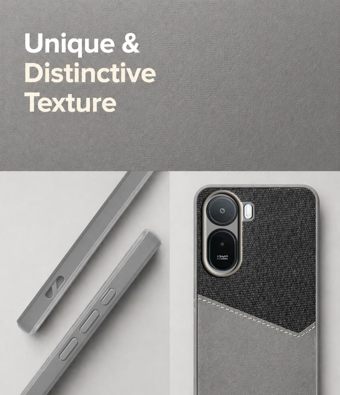 For Redmi A7 Pro 5G Back Cover Case (Dual PU Leather Stitch | Professional Minimalist | Soft and Flexible)