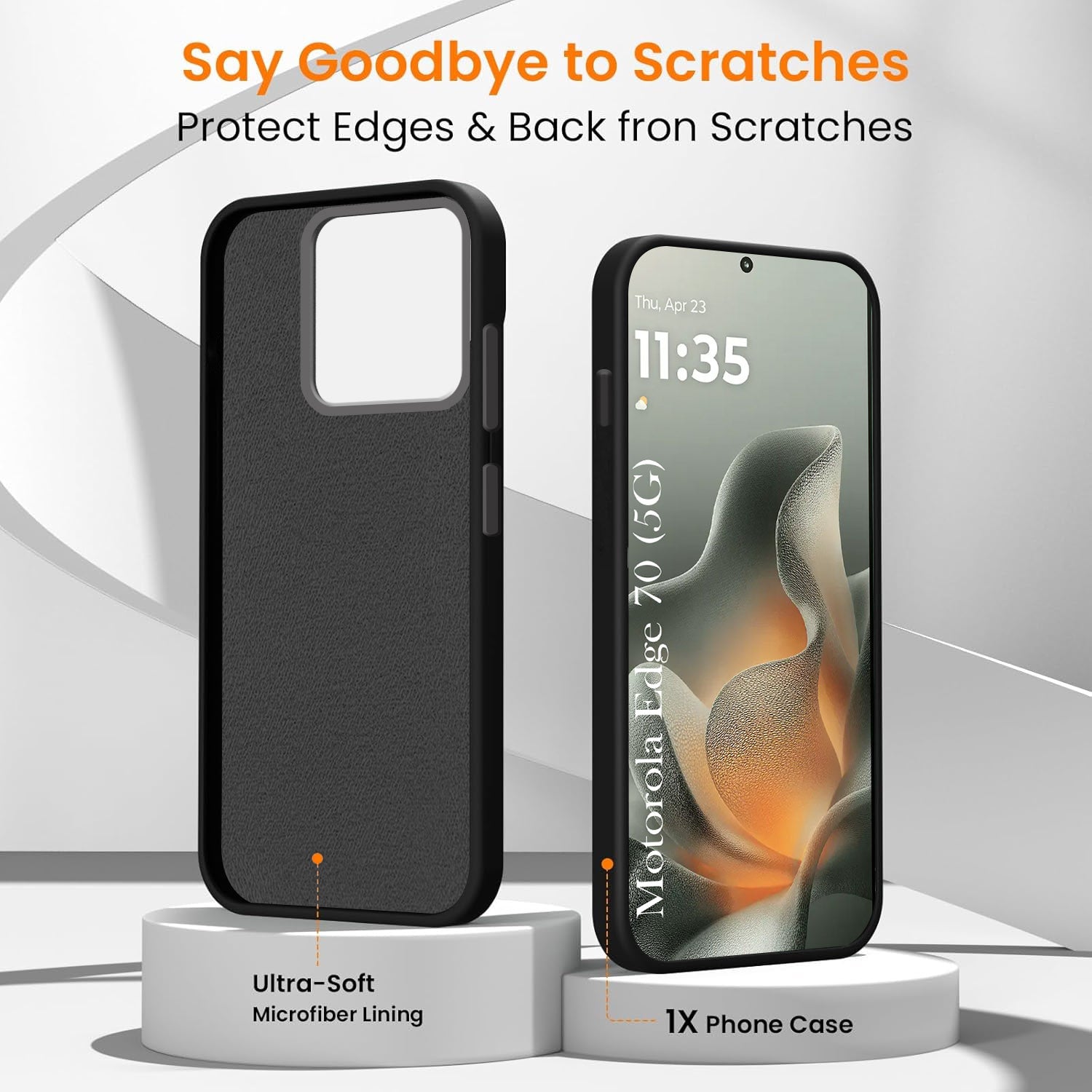 For Motorola Moto Edge 70 Back Cover Case Rubberised (Textured Grip Design | Micro-Fiber Cloth Inside | Slim and Light Weight | Soft Touch and Feel)