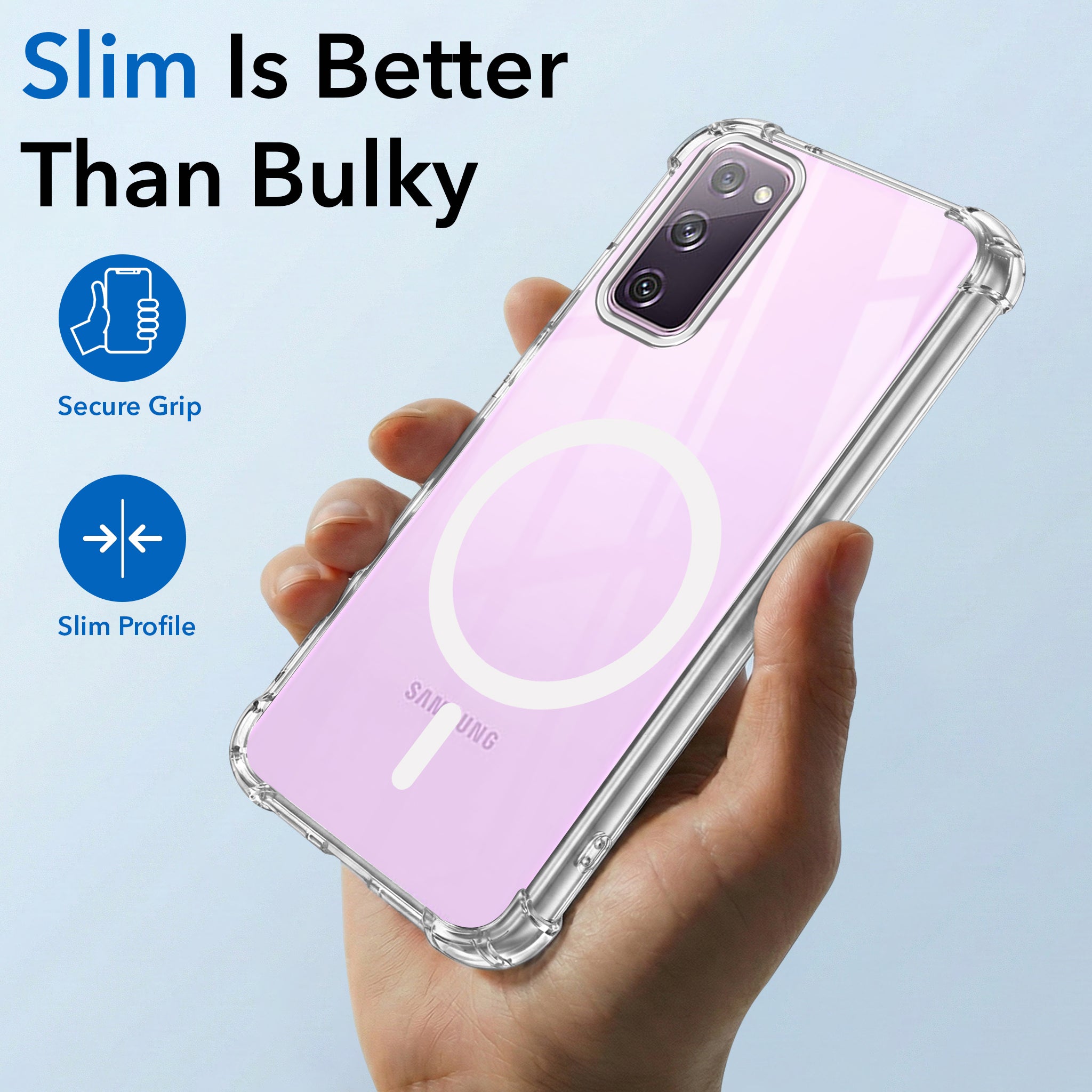 For Samsung Galaxy S20 FE 4G | S20 FE 5G Back Cover Shockproof Crystal-Clear (Magsafe Wireless Support | Drop & Camera Protection | Hard Polycarbonate)