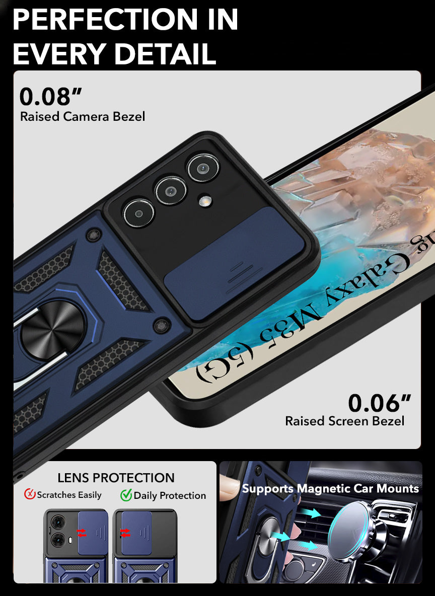 For Samsung Galaxy M35 5G Back Cover Case (Hybrid Dual Armor Polycarbonate)