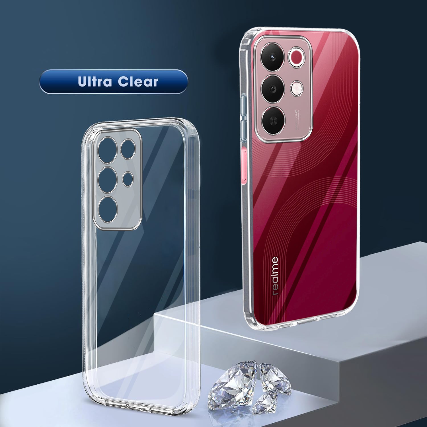 For Realme 15X Back Cover Case Silicone (Clear Shockproof Case with Camera Protection | Soft and Flexible | Transparent)