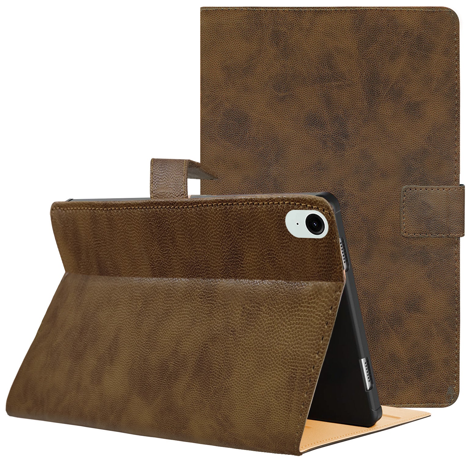 For Samsung Galaxy Tab S9 FE X510 Flip Cover Folio Cover (PU Leather | Multi-Angle Smart Stand | Card Storage Slots | Silicone Back Pouch)