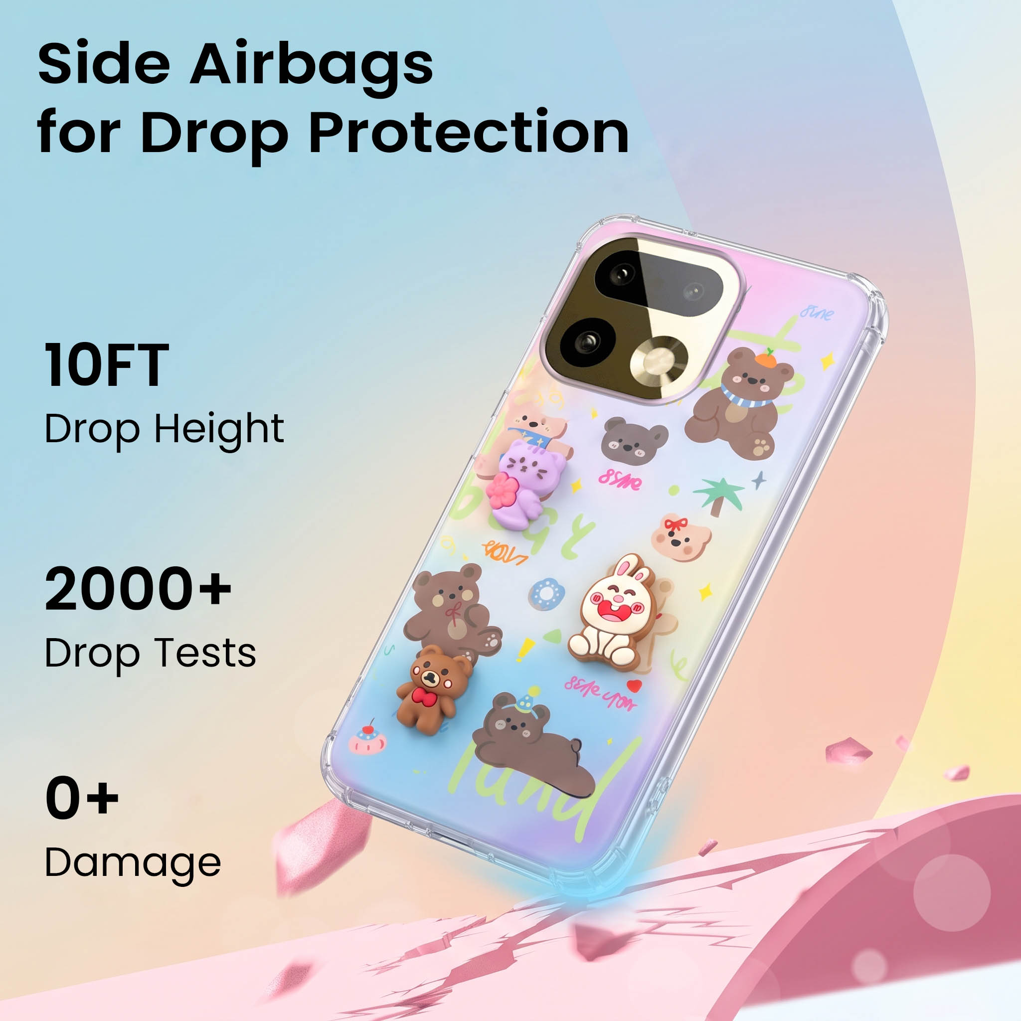 For Realme 16 Pro Plus 5G Back Cover Case (3D Cute Cartoons | Hard Back Side Soft | Matte Premium Finish | HD Printing)