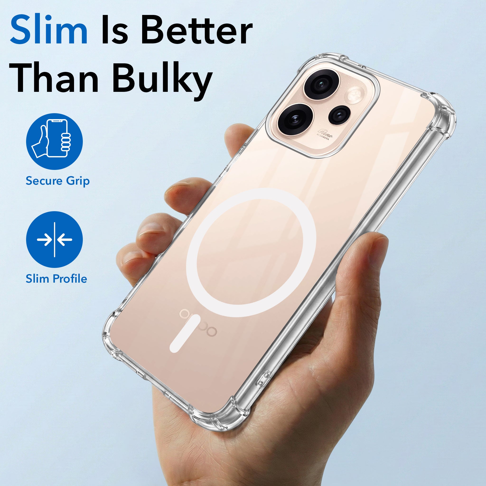 For Oppo Reno15 Pro 5G | Oppo Reno 15 Pro 5G Back Cover Shockproof Crystal-Clear (Magsafe Wireless Support | Drop & Camera Protection | Hard Polycarbonate)