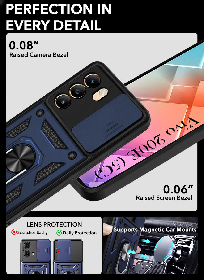For Vivo Y200e Back Cover Case (Hybrid Dual Armor Polycarbonate)