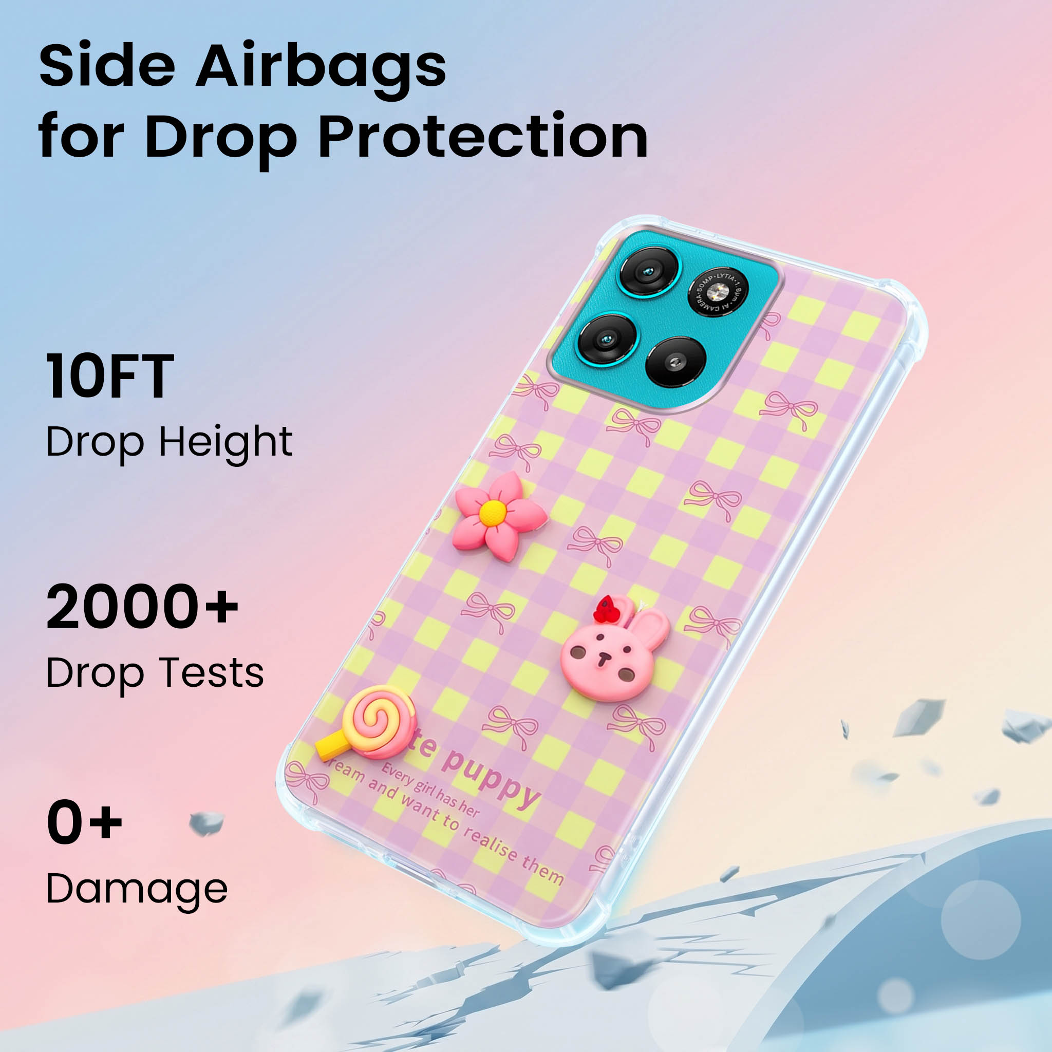 For Motorola Moto G67 Power | G57 Power Back Cover Case (3D Cute Cartoons | Hard Back Side Soft | Matte Premium Finish | HD Printing)