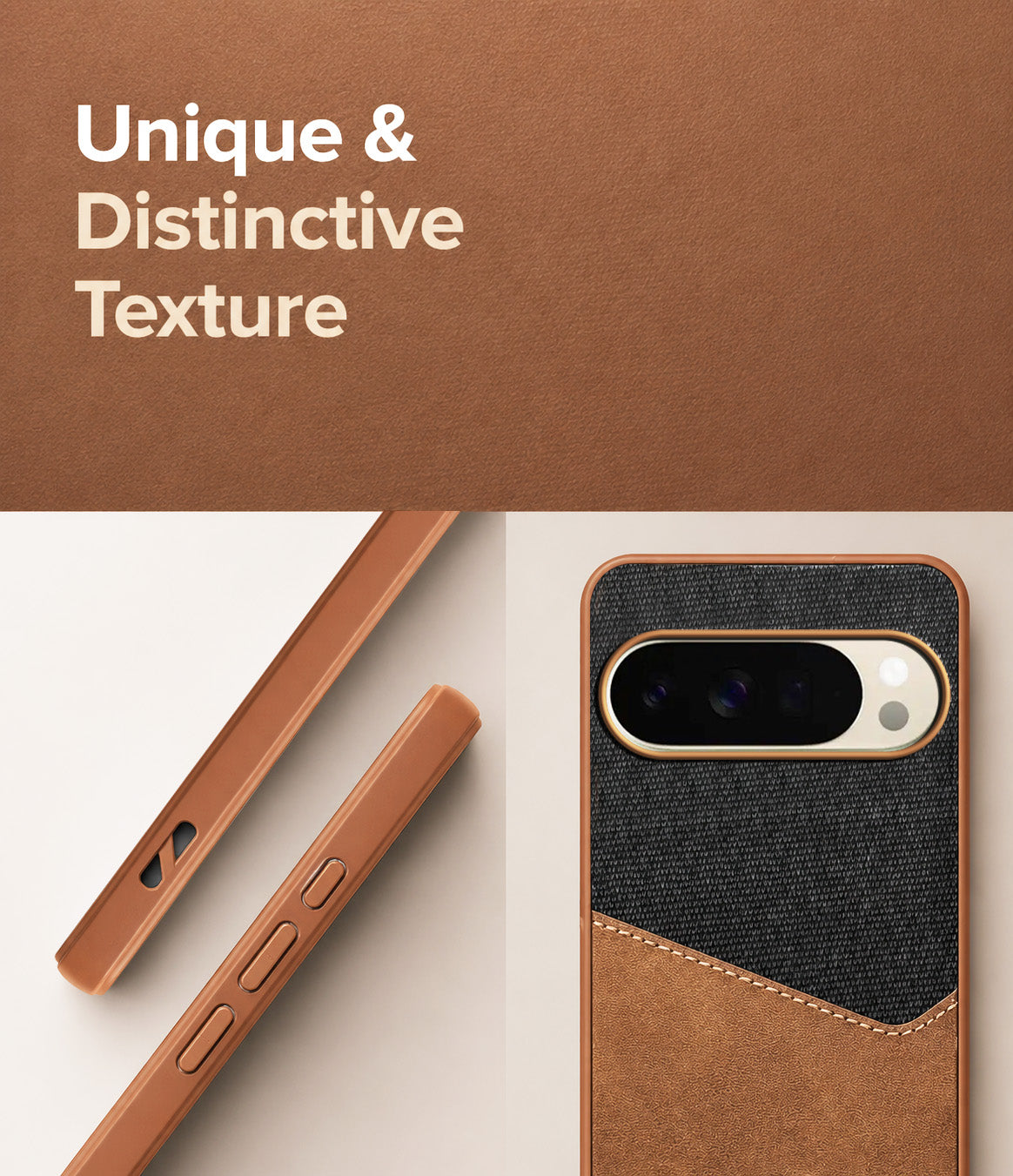 For Google Pixel 10 Pro Back Cover Case (Dual PU Leather Stitch | Professional Minimalist | Soft and Flexible)
