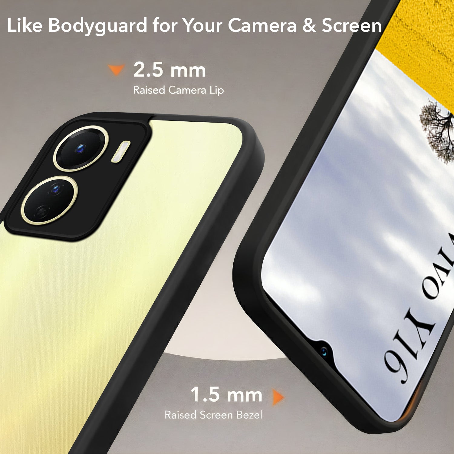 For Vivo Y16 Back Cover Case (Built-in Stand | Lifetime Anti Yellow | Kickstand Shockproof | Camera Protection | MagSafe Compatible)