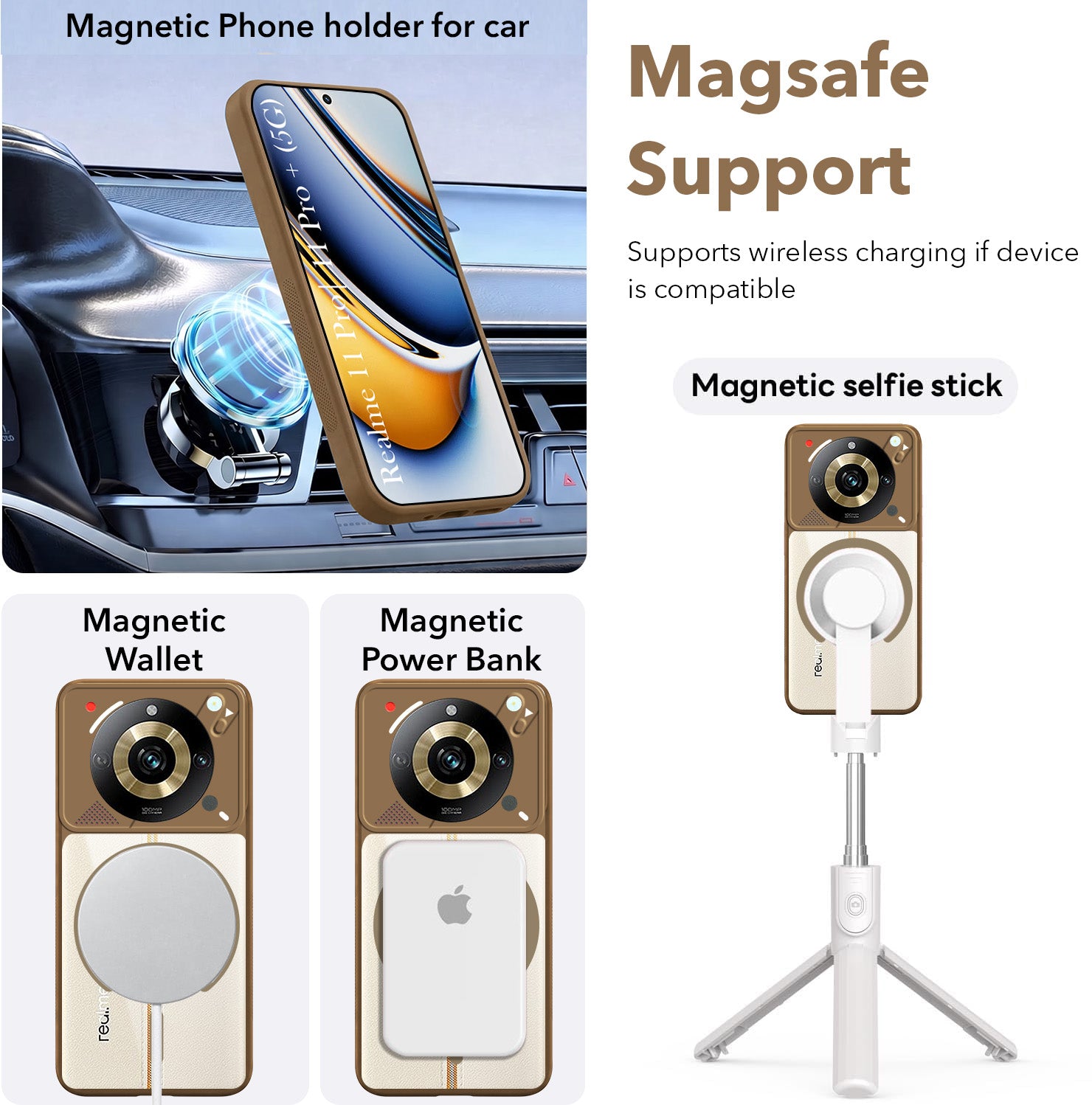 For Realme 11 Pro 5G | Realme 11 Pro Plus 5G Back Cover Case Lifetime Anti-Yellow Clear (Camera Protection | Side Grip | Wireless MagSafe Compatible)